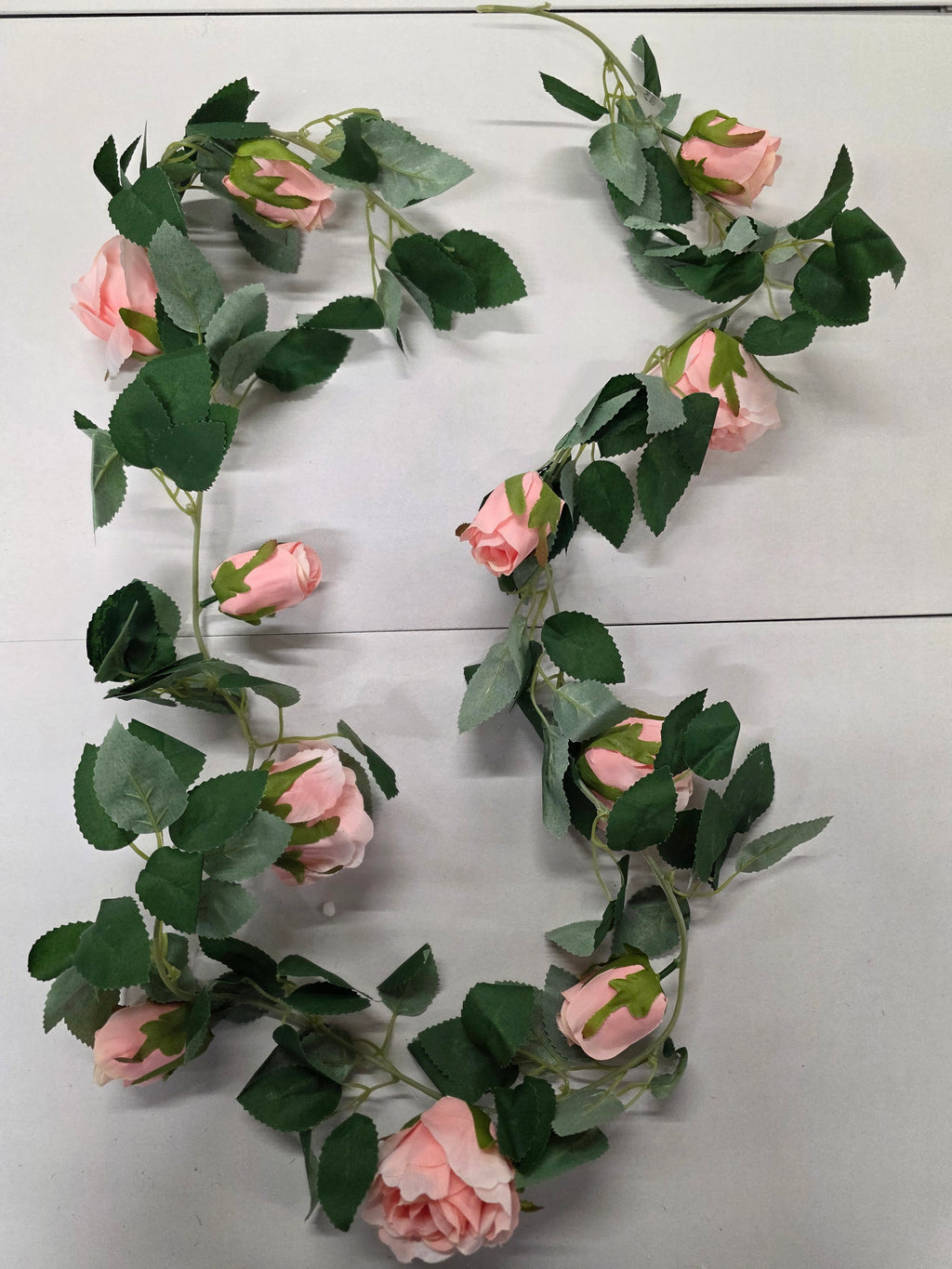 Artificial Garland Rose Pink 175cm