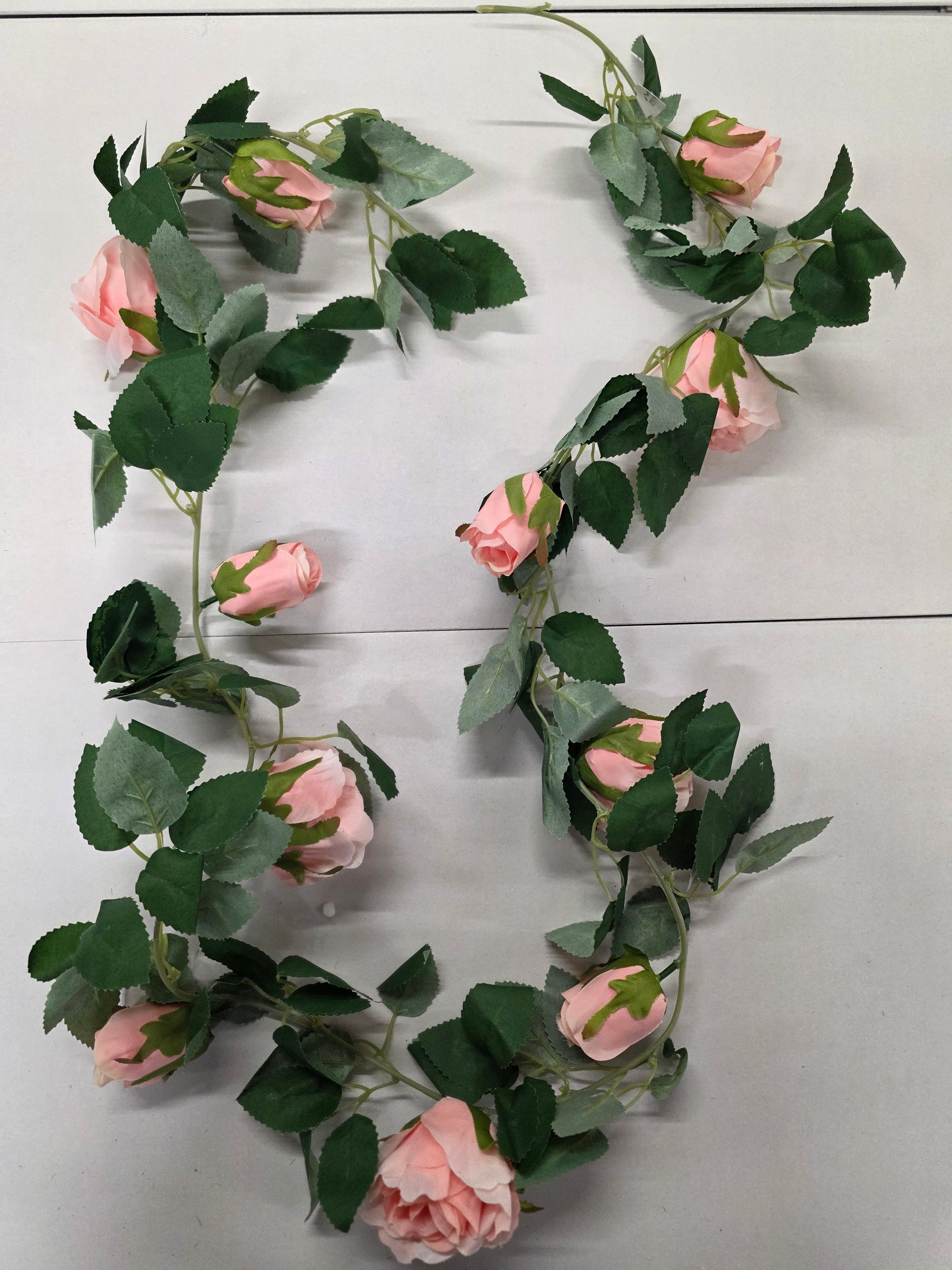 Artificial Garland Rose Pink 175cm