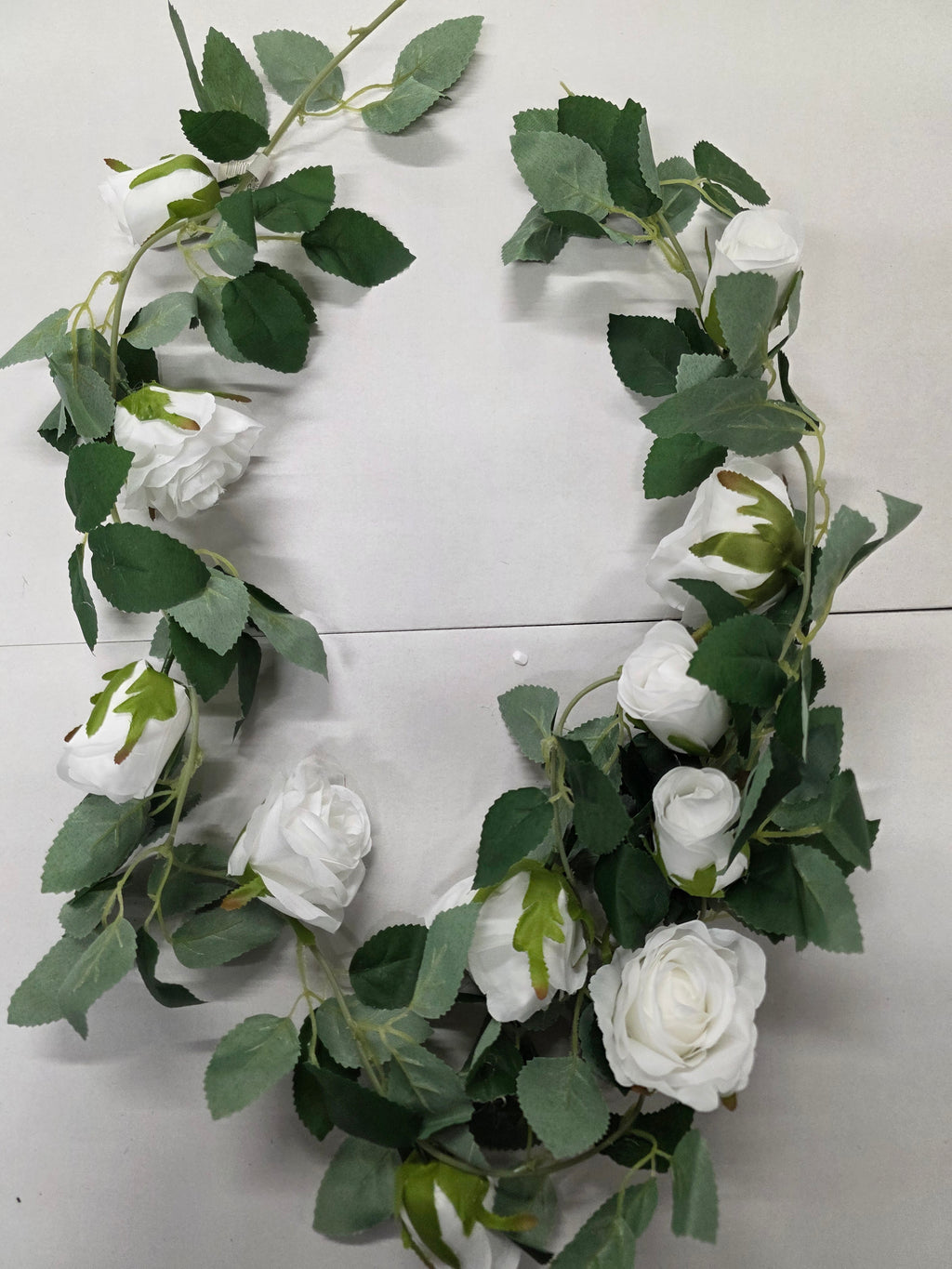 Artificial Garland Rose White 175cm