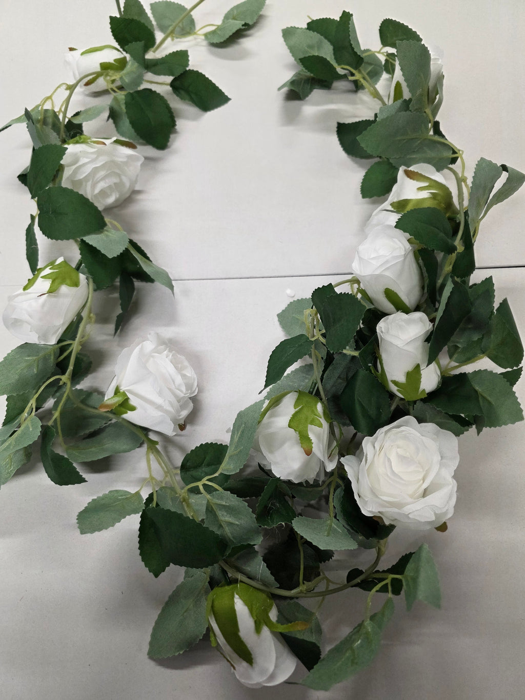 Artificial Garland Rose White 175cm