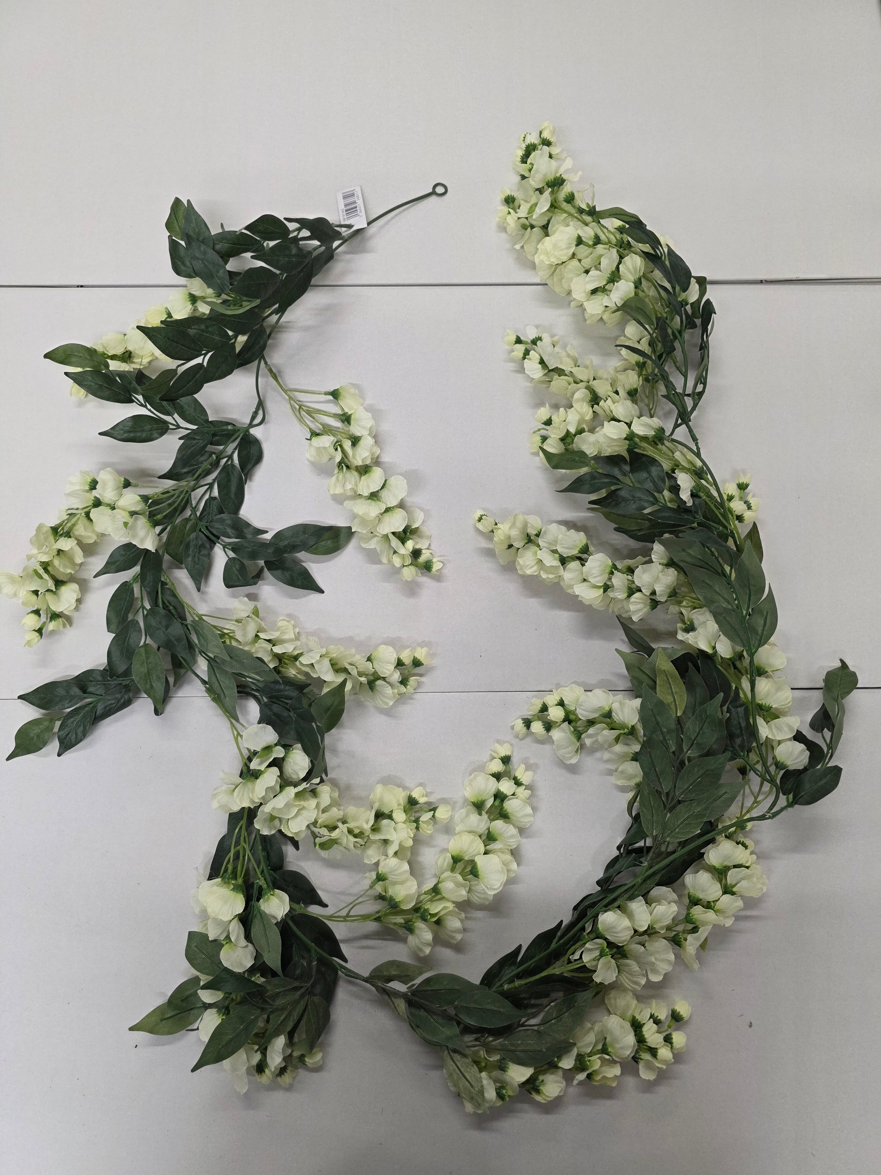 Artificial Garland Wisteria 180cm Cream