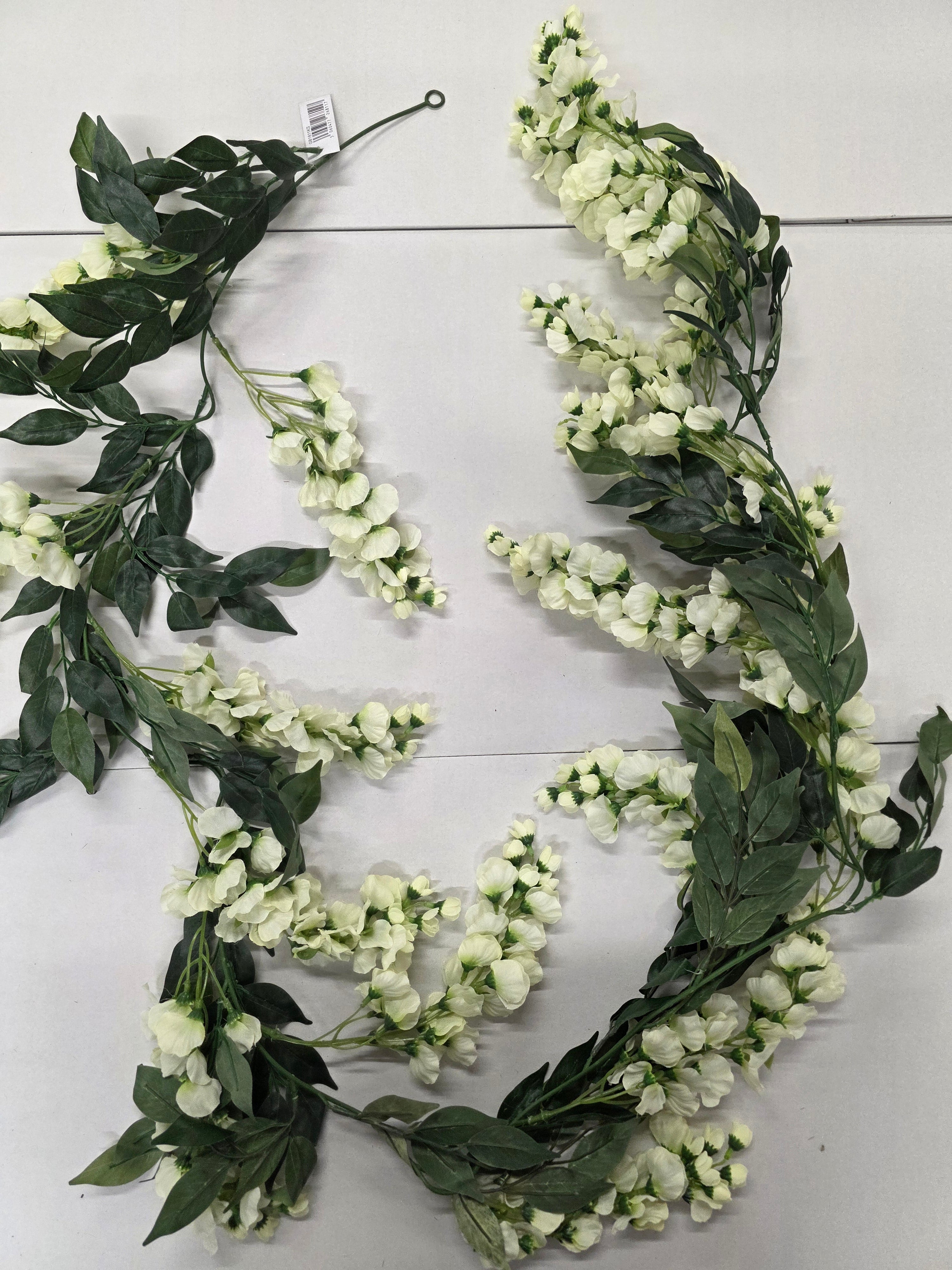 Artificial Garland Wisteria 180cm Cream