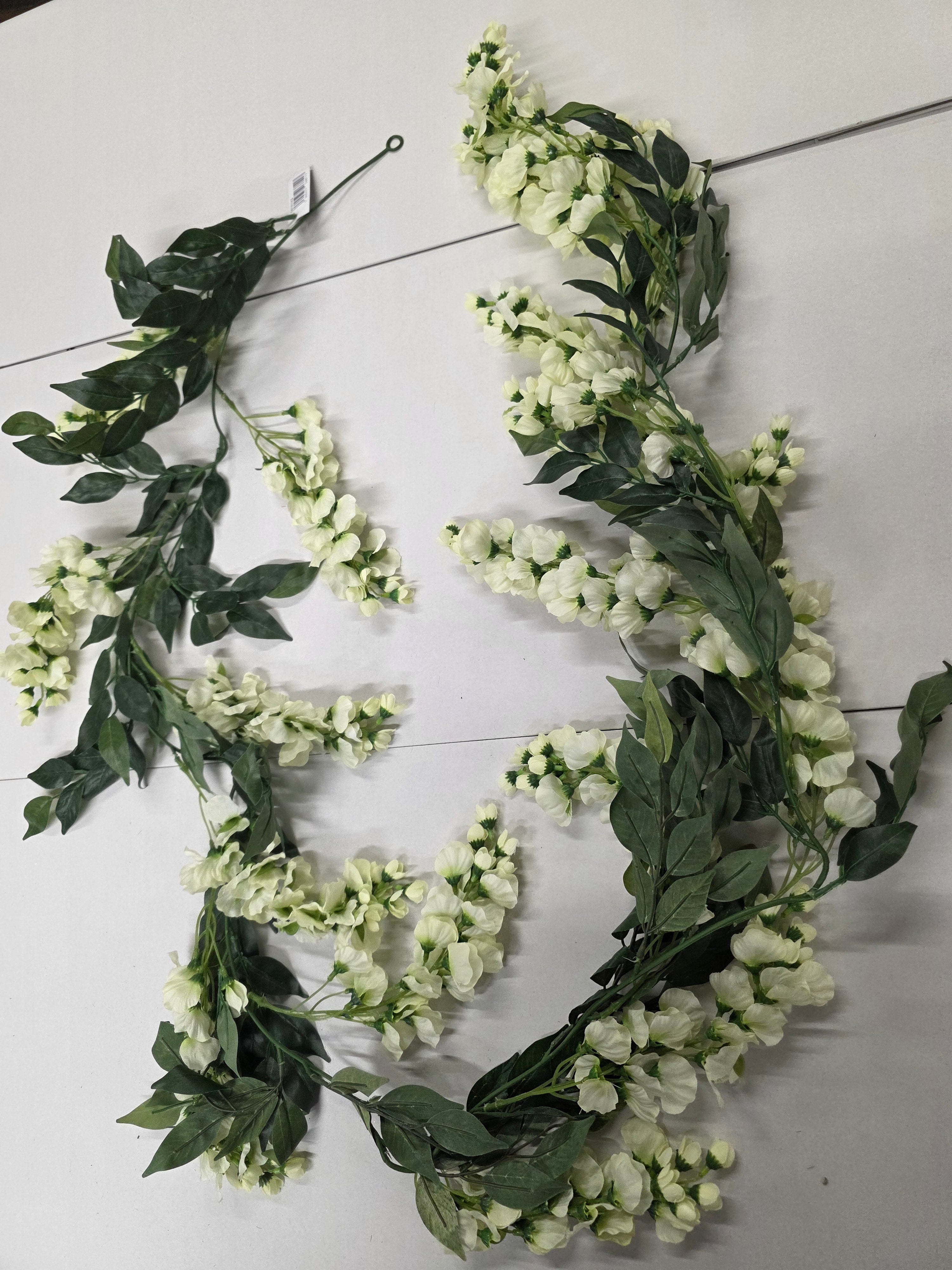 Artificial Garland Wisteria 180cm Cream