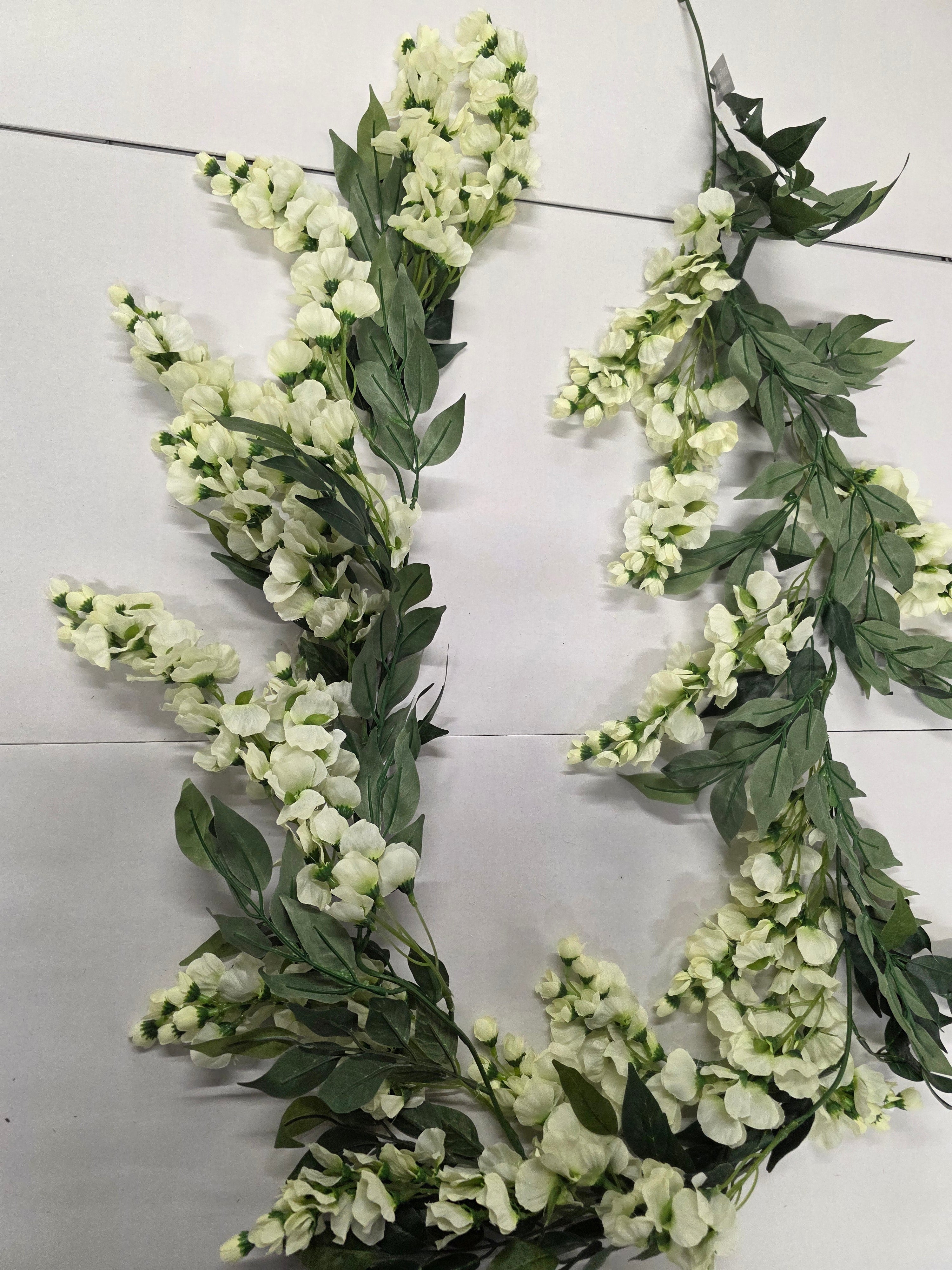 Artificial Garland Wisteria 180cm Cream