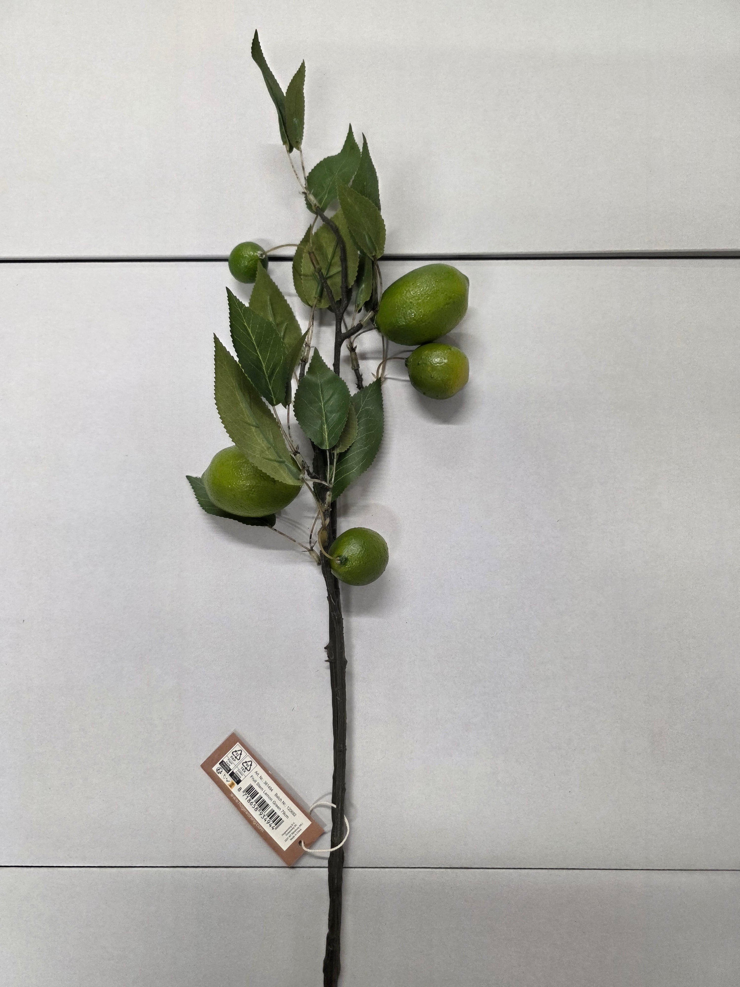 Artificial Fruit Stem Lemon Green 79cm