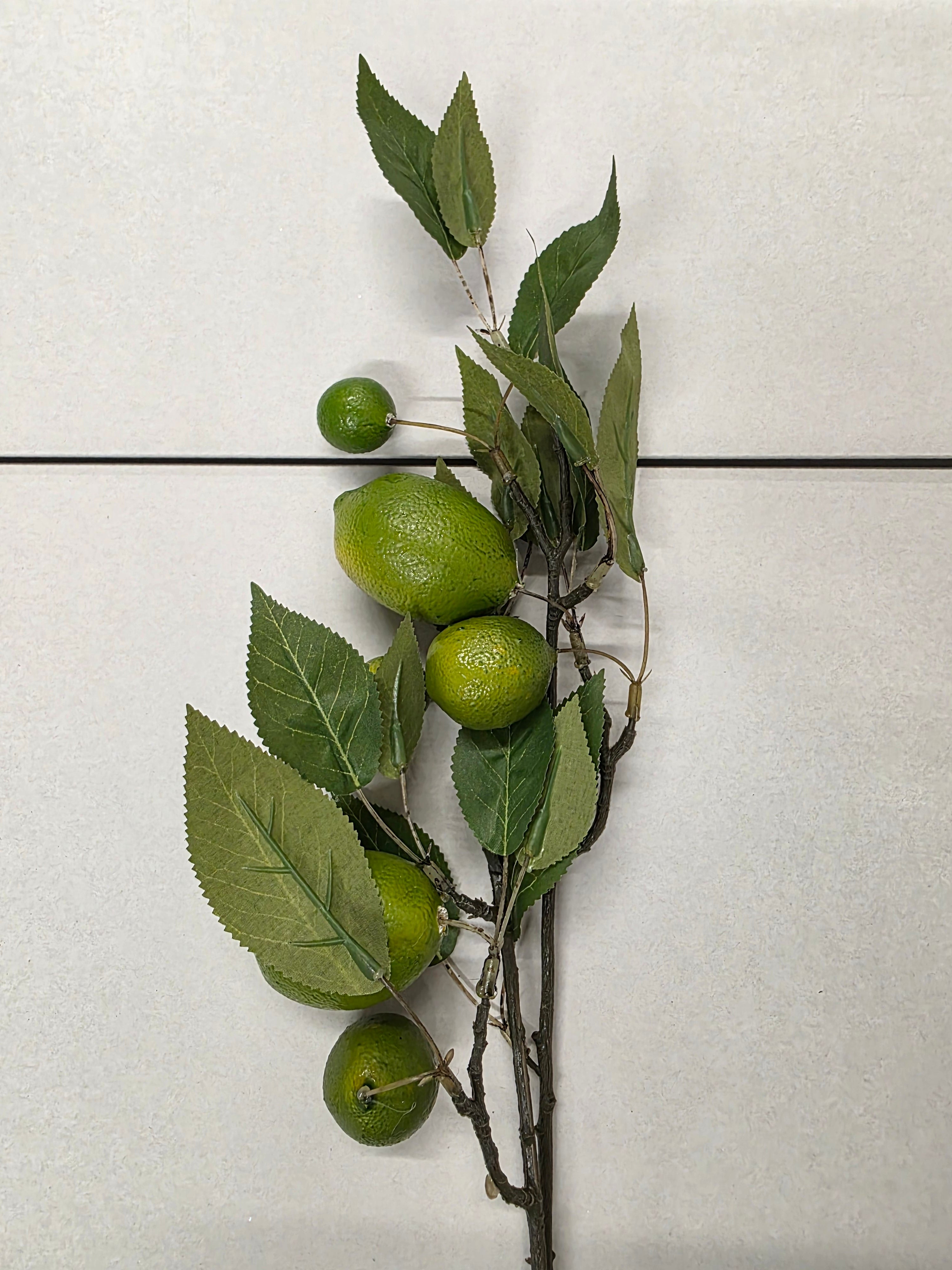 Artificial Fruit Stem Lemon Green 79cm