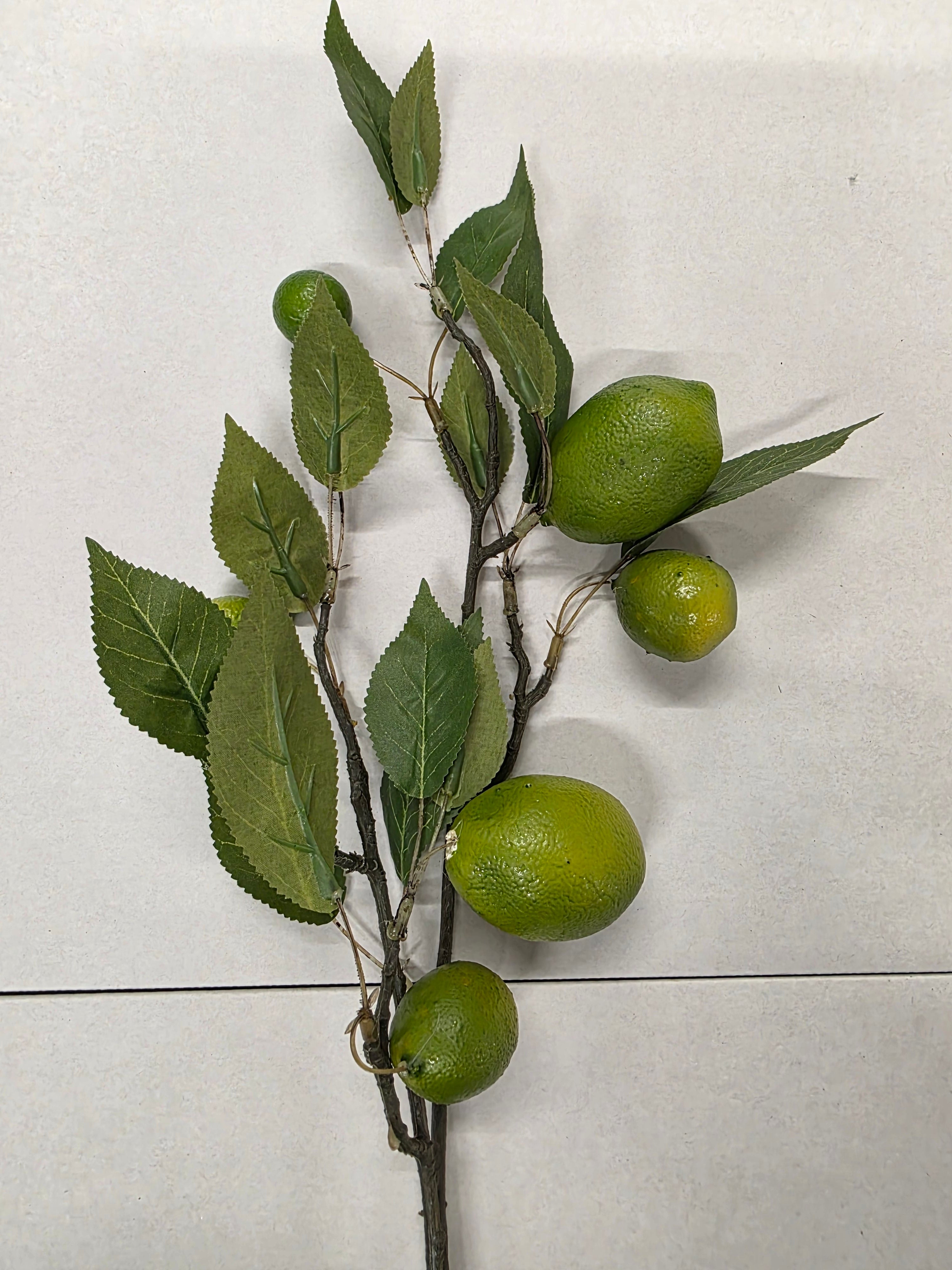 Artificial Fruit Stem Lemon Green 79cm