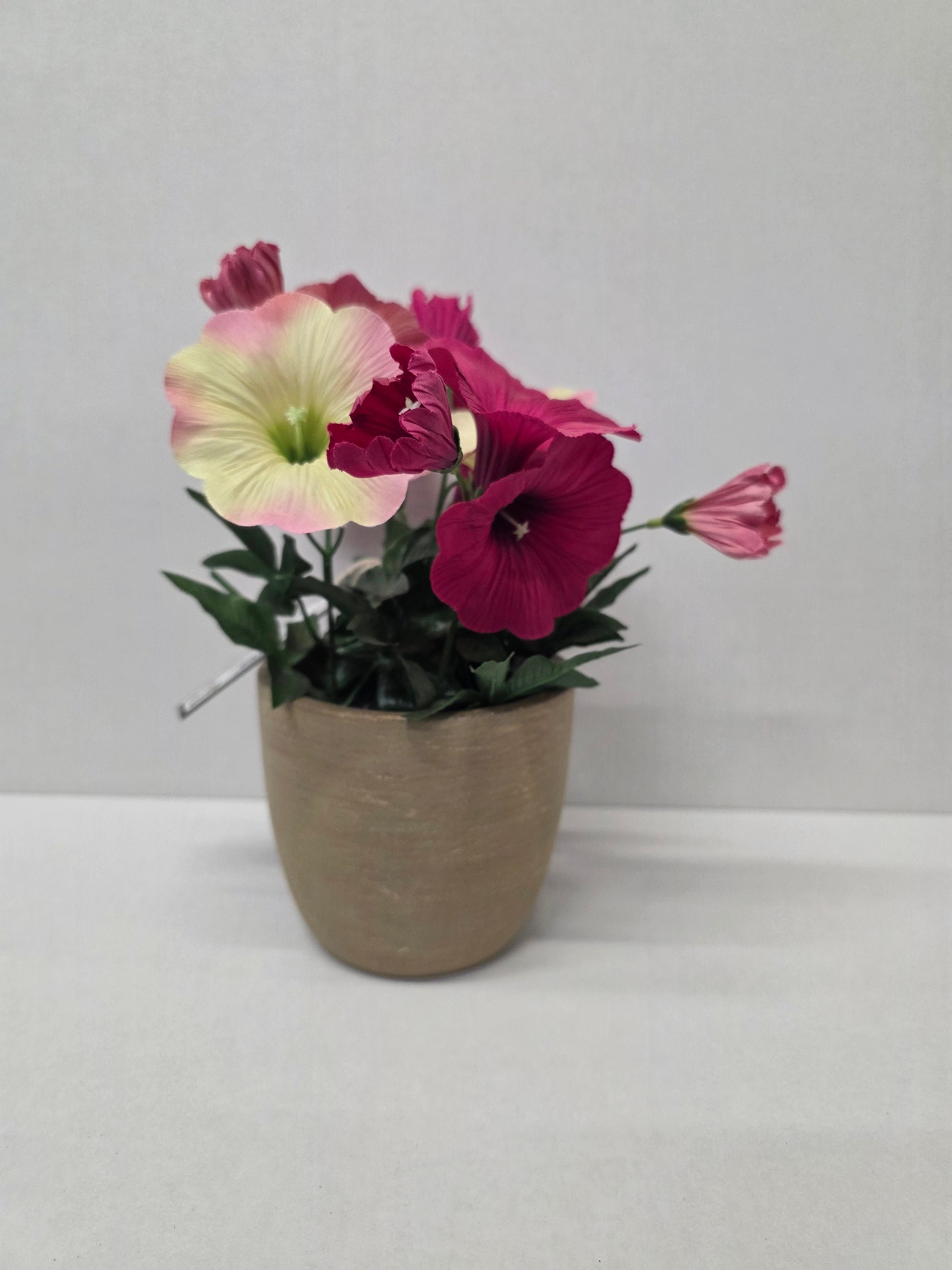 Artificial Petunia In Pot 28cm Cerise (PACK OF 2)