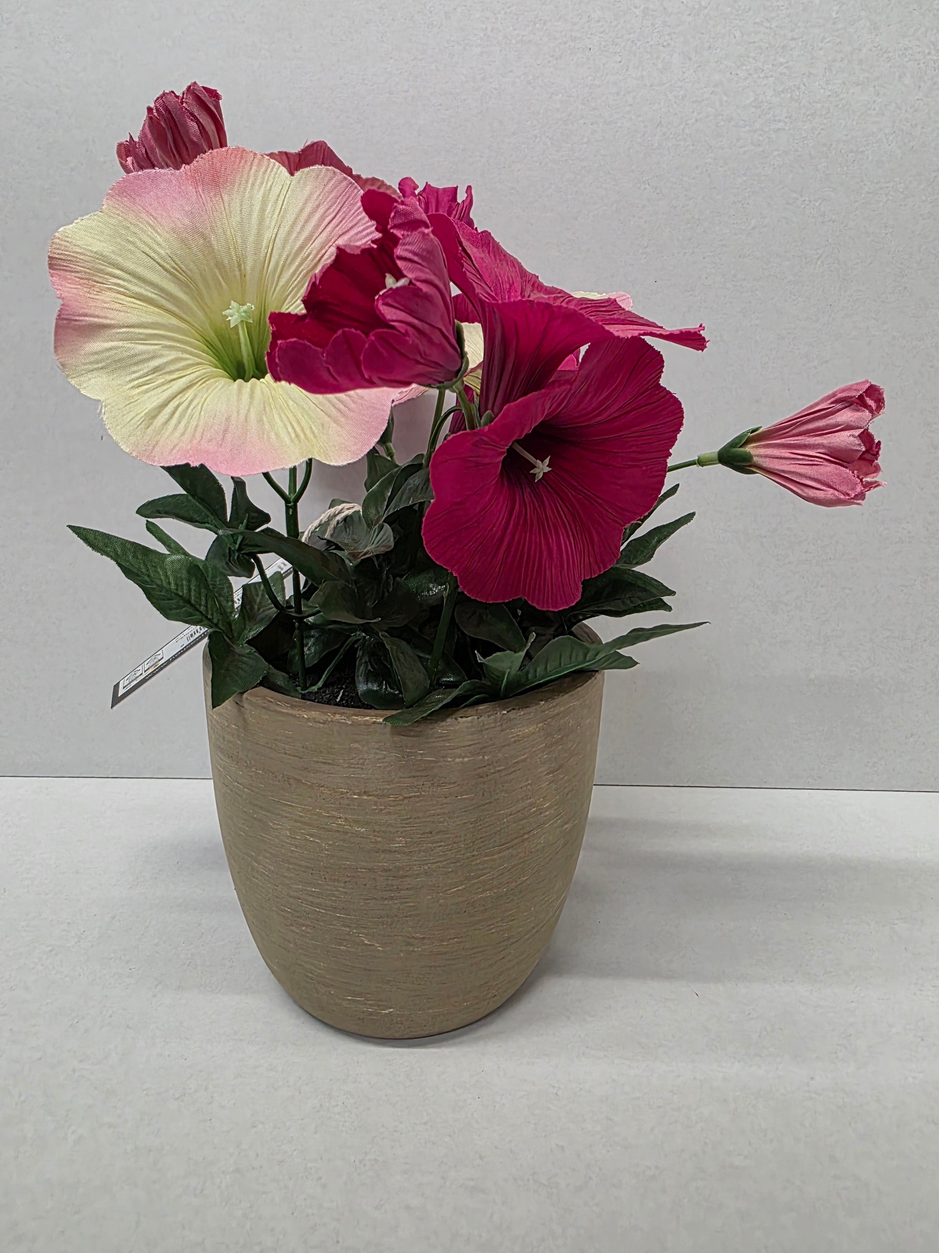 Artificial Petunia In Pot 28cm Cerise (PACK OF 2)