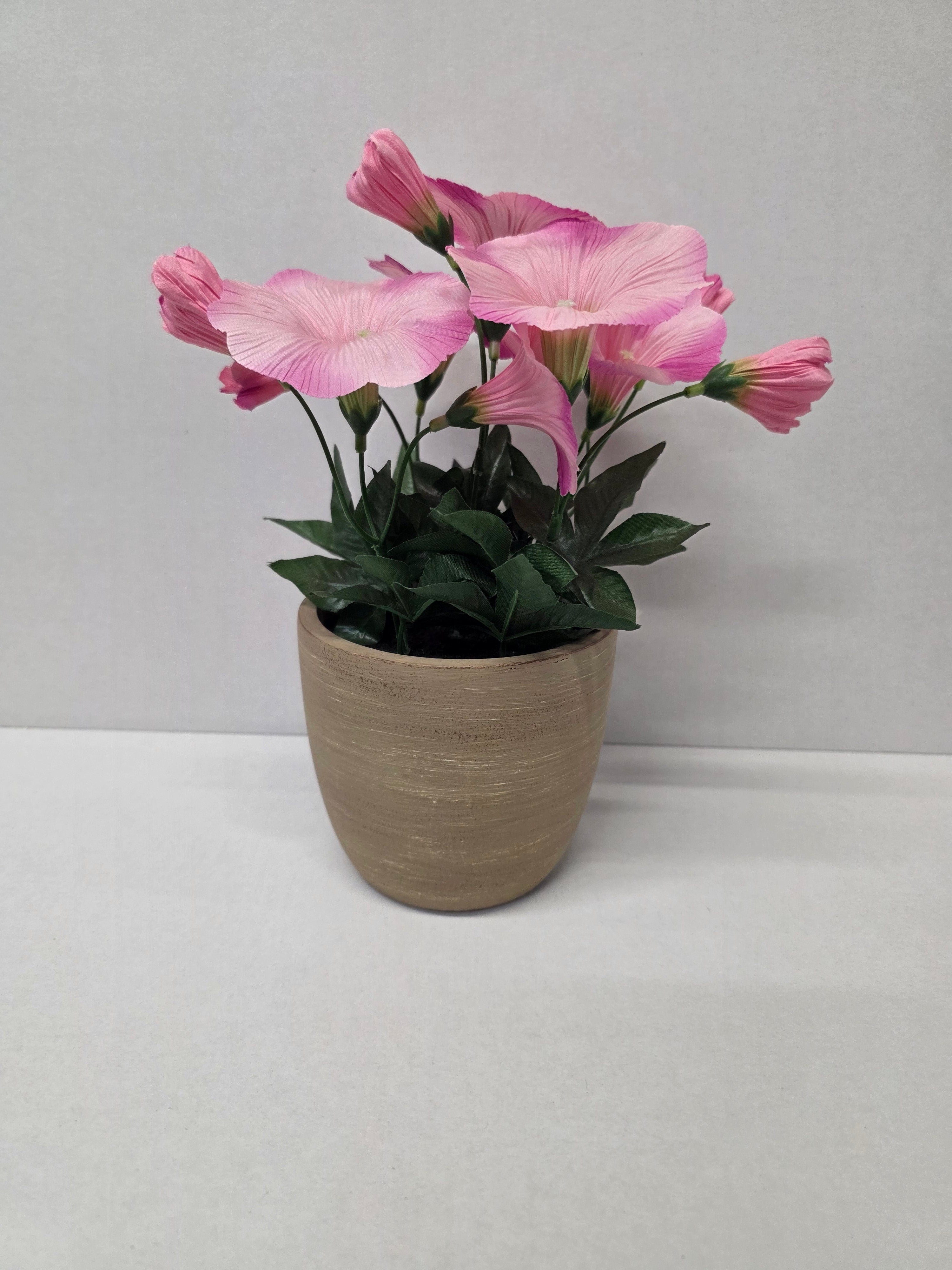 Artificial Petunia In Pot 28cm Pink