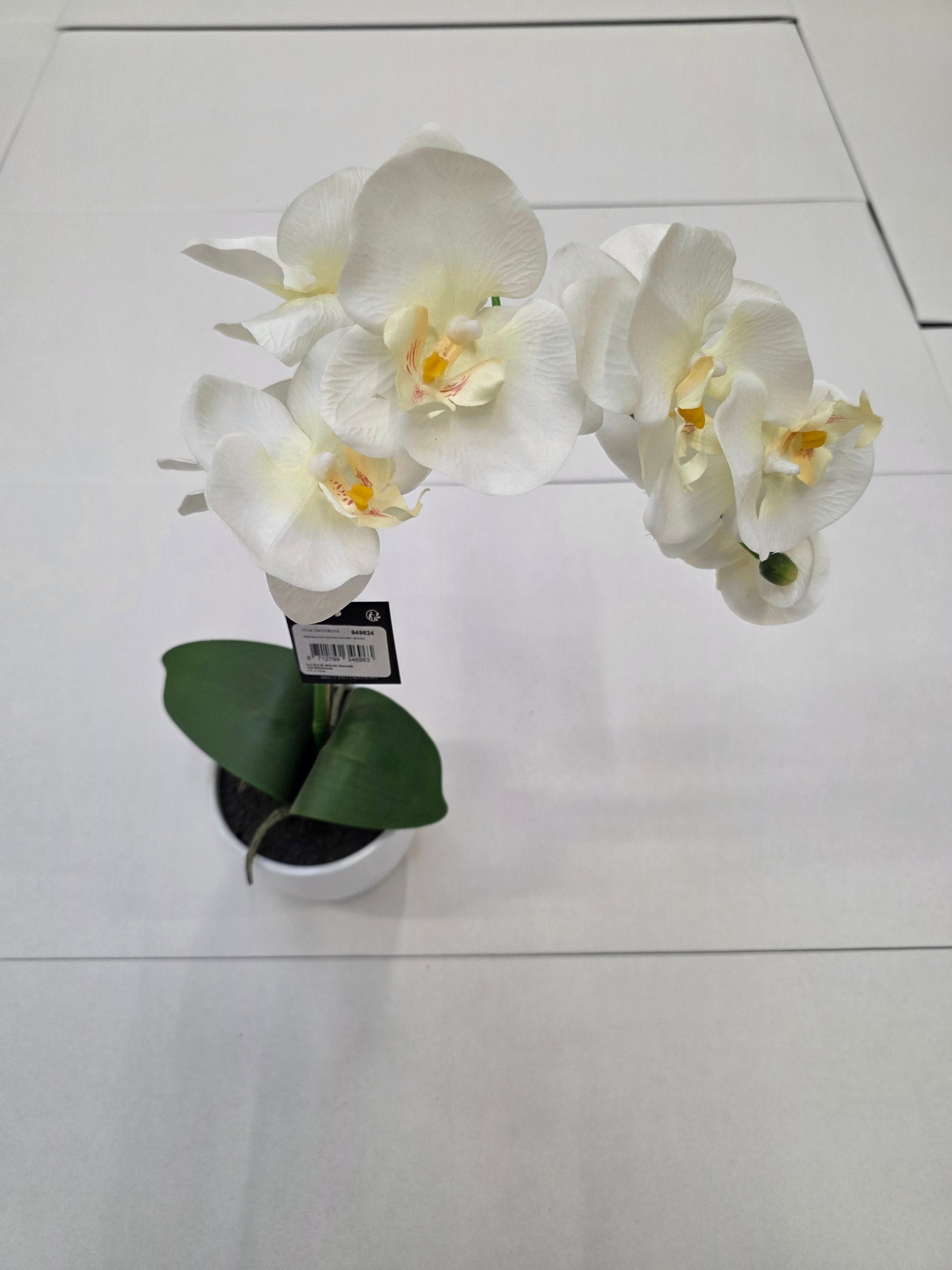 Artificial Phalaenopsis White In Pot 60cm
