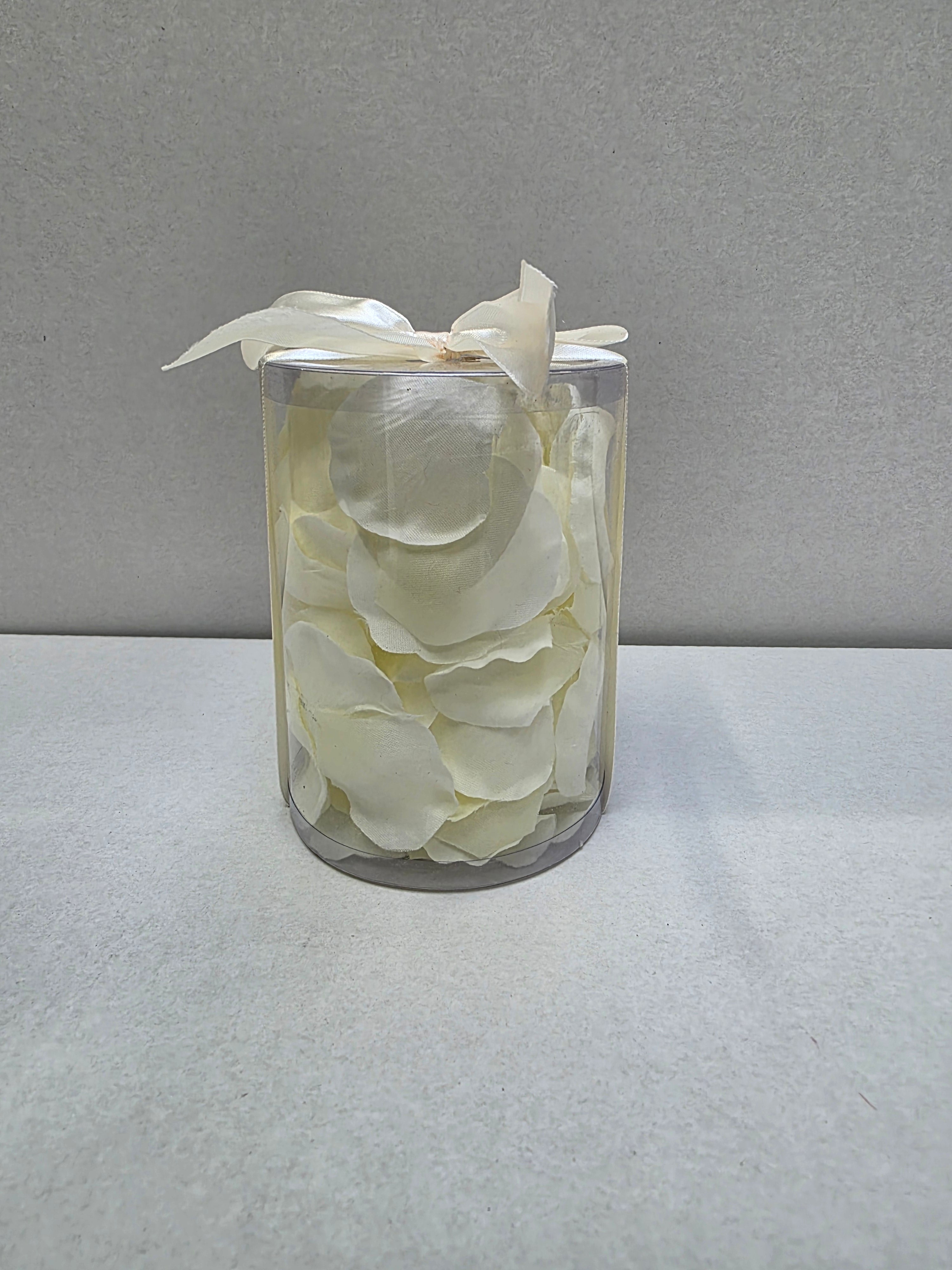 Artificial Rose Petal Box Ivory (pack of 3)
