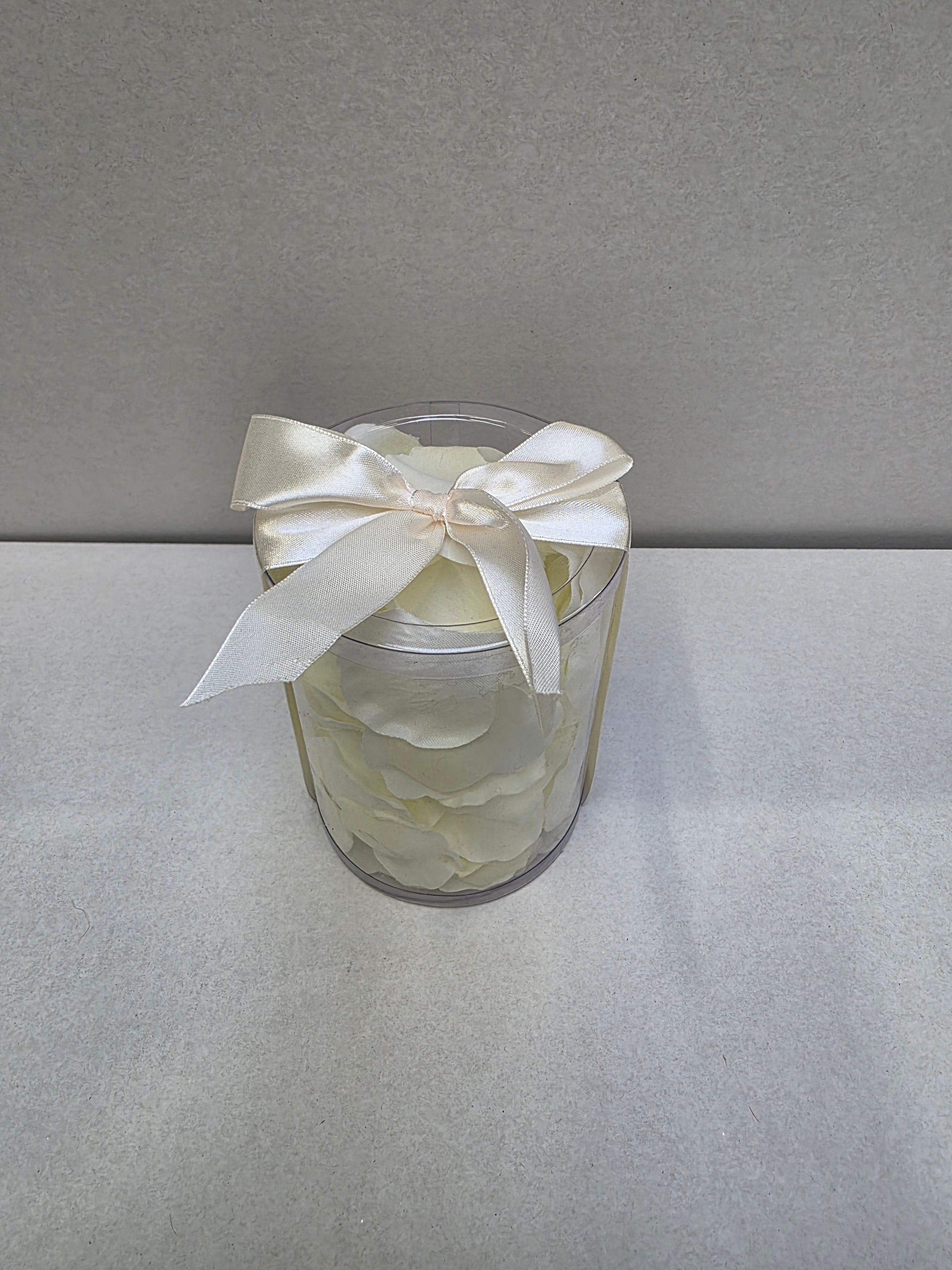 Artificial Rose Petal Box Ivory (pack of 3)
