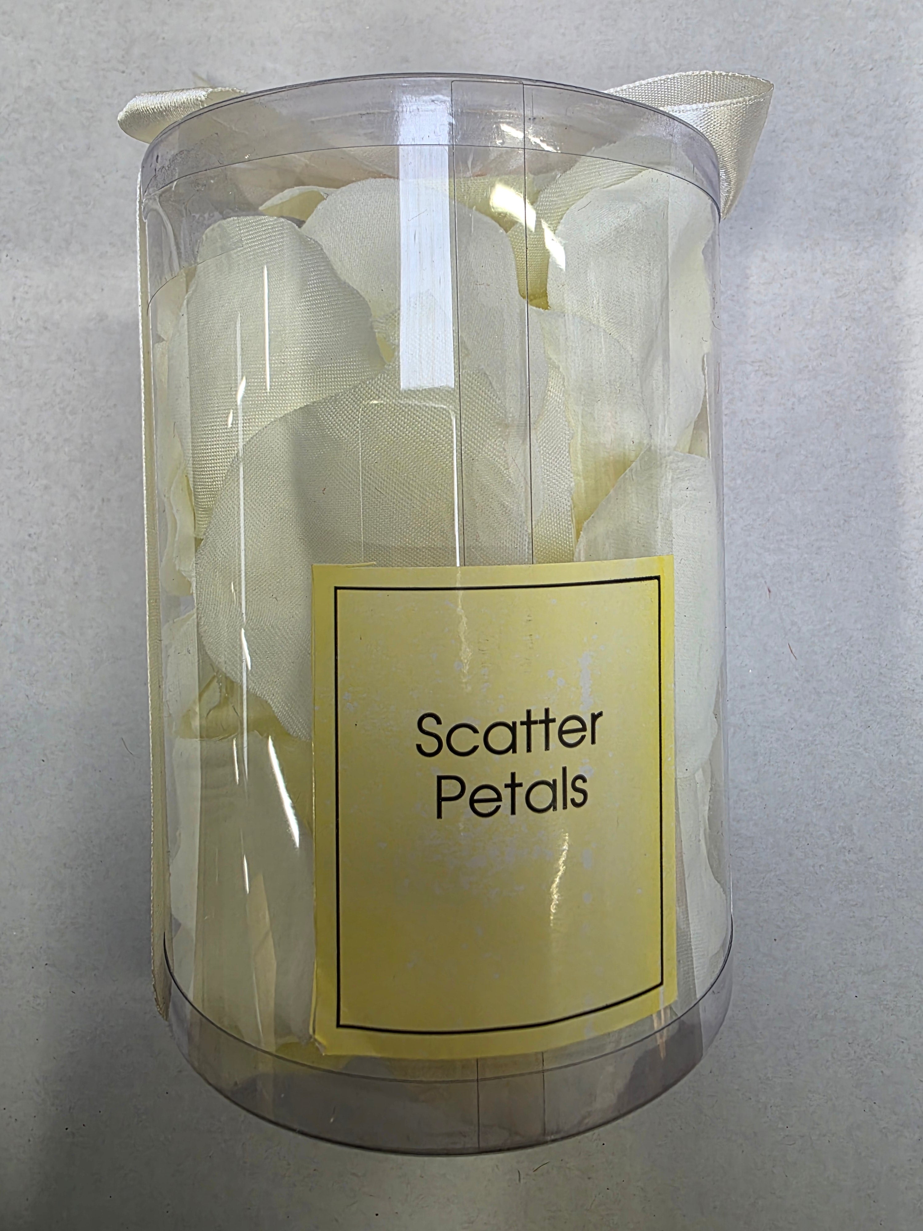 Artificial Rose Petal Box Ivory (pack of 3)