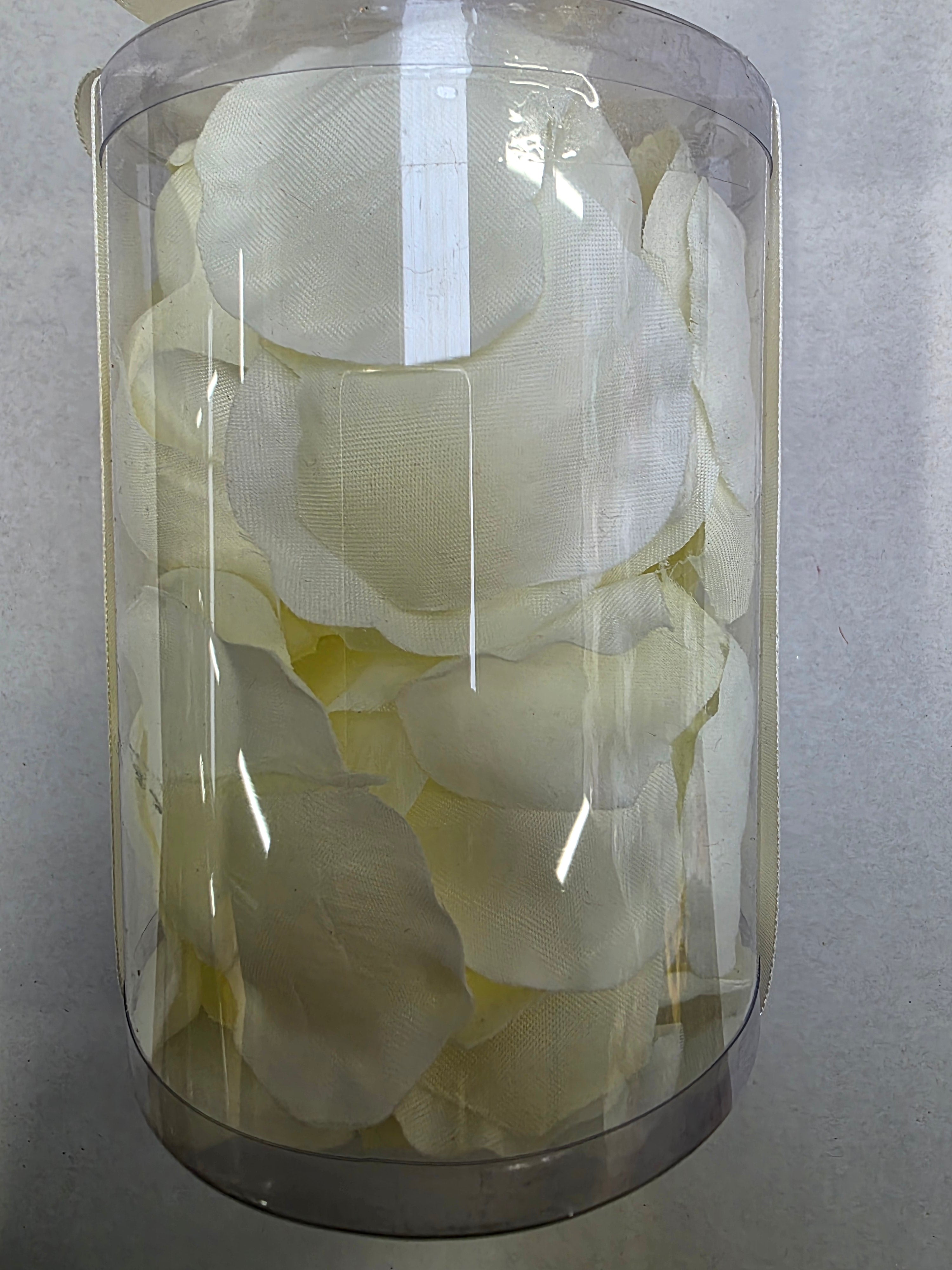 Artificial Rose Petal Box Ivory (pack of 3)