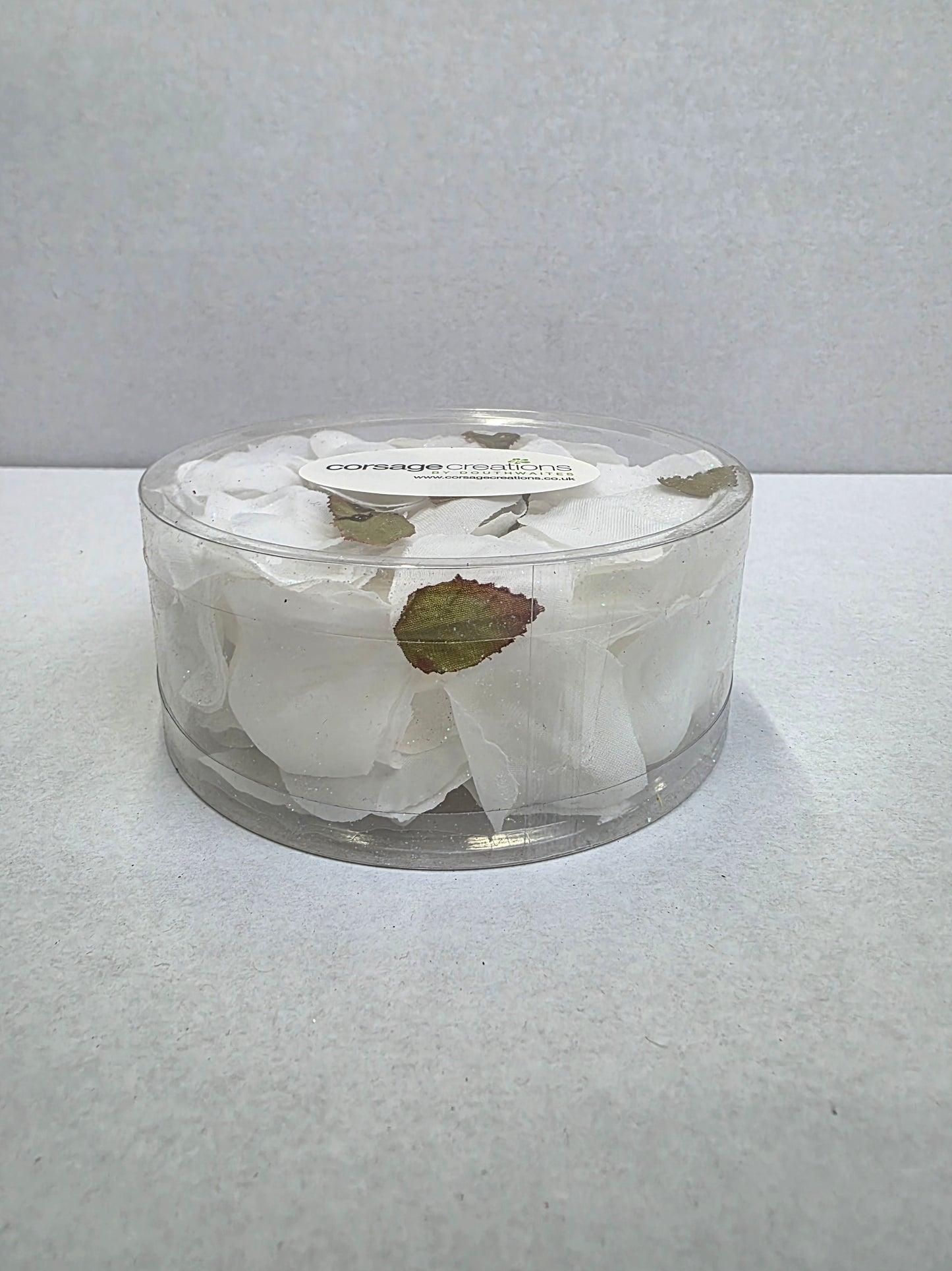 Artificial Rose Petals Glitter White Box