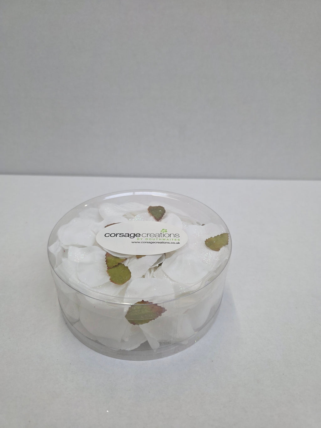 Artificial Rose Petals Glitter White Box
