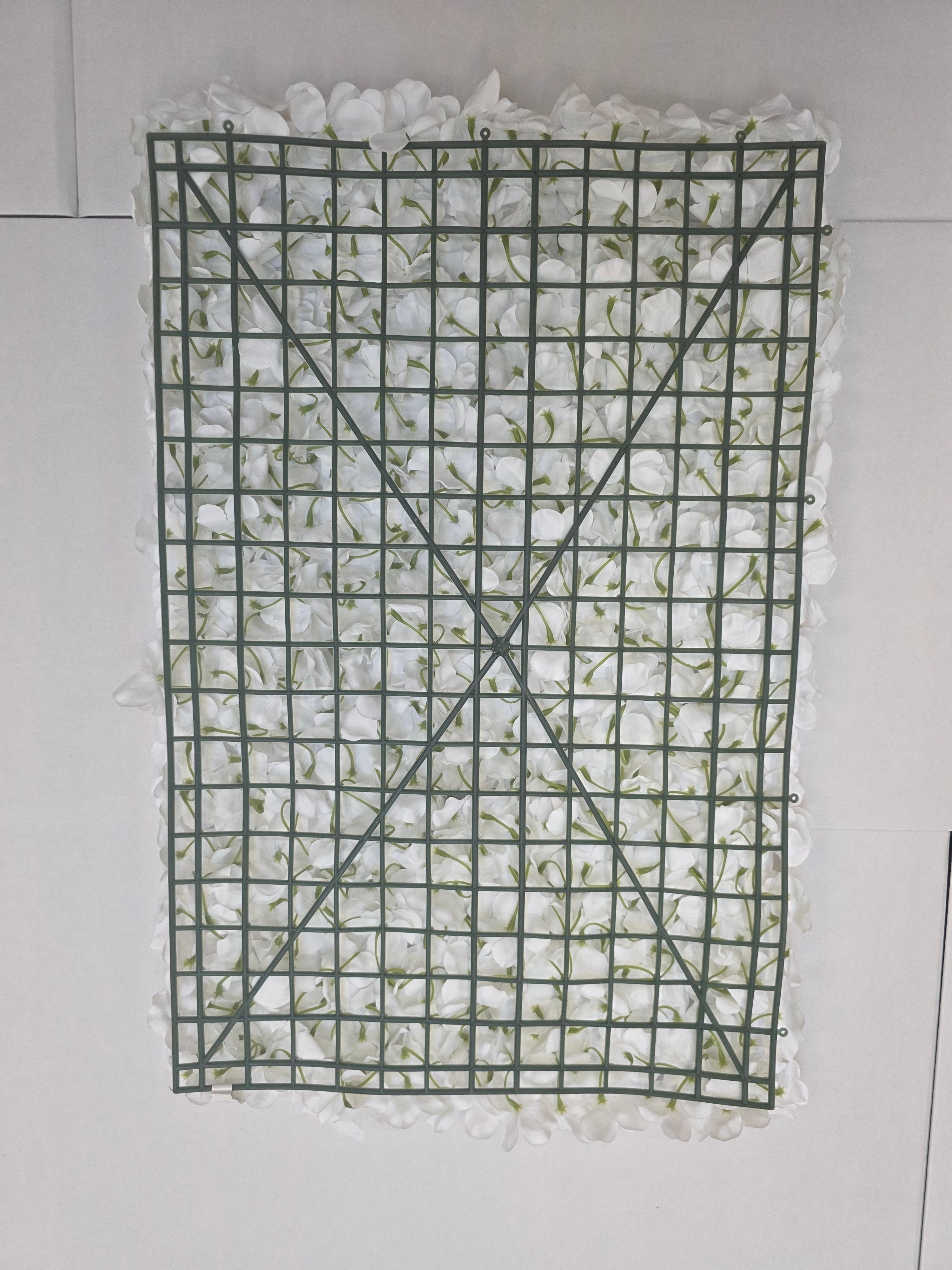 Artificial Wall Panel White Hydrangea 40x60cm