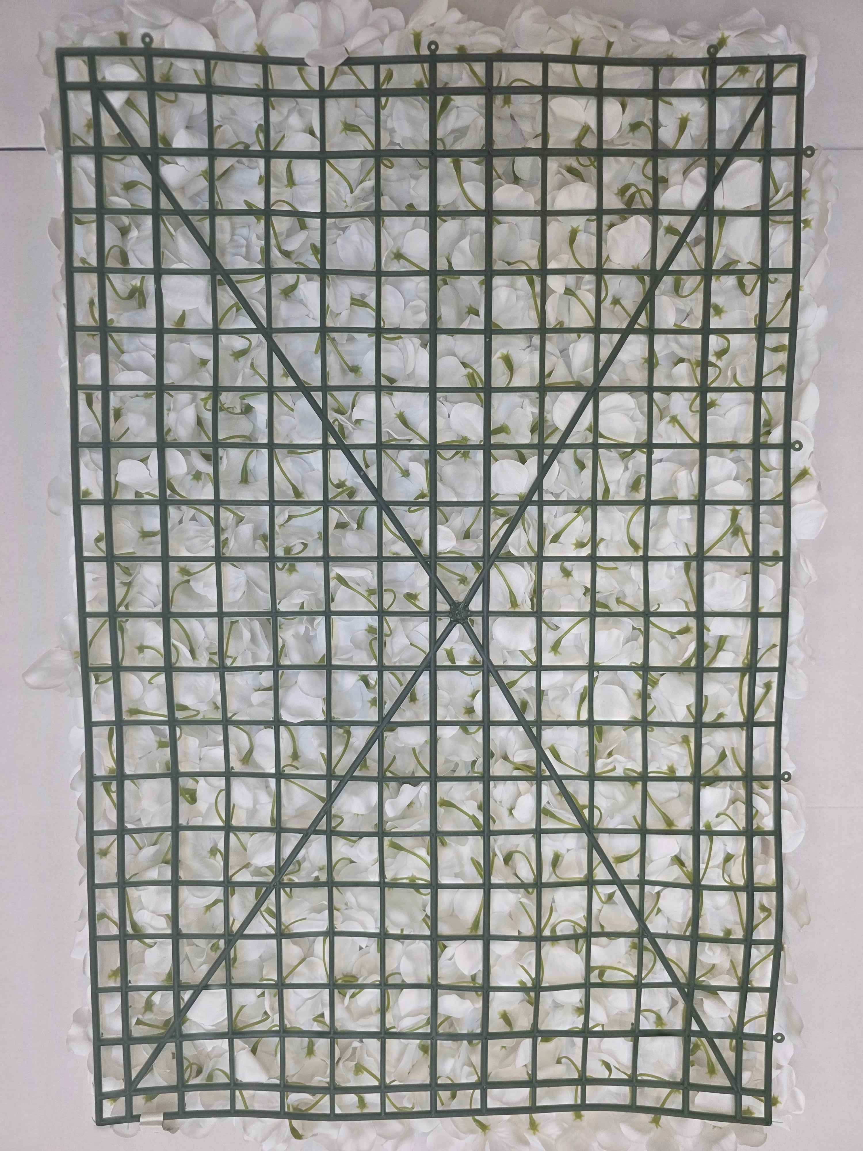 Artificial Wall Panel White Hydrangea 40x60cm