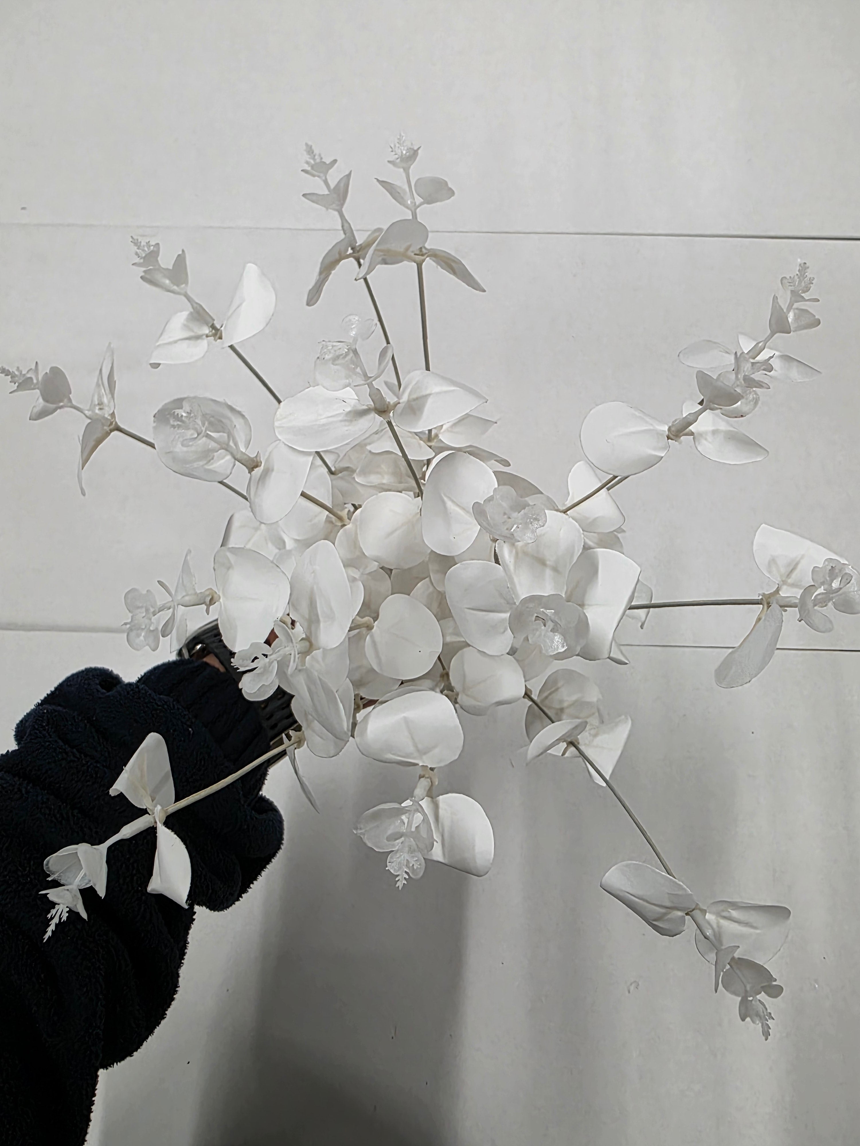 Artifical Eucalyptus Bush X16 White (PACK OF 2)