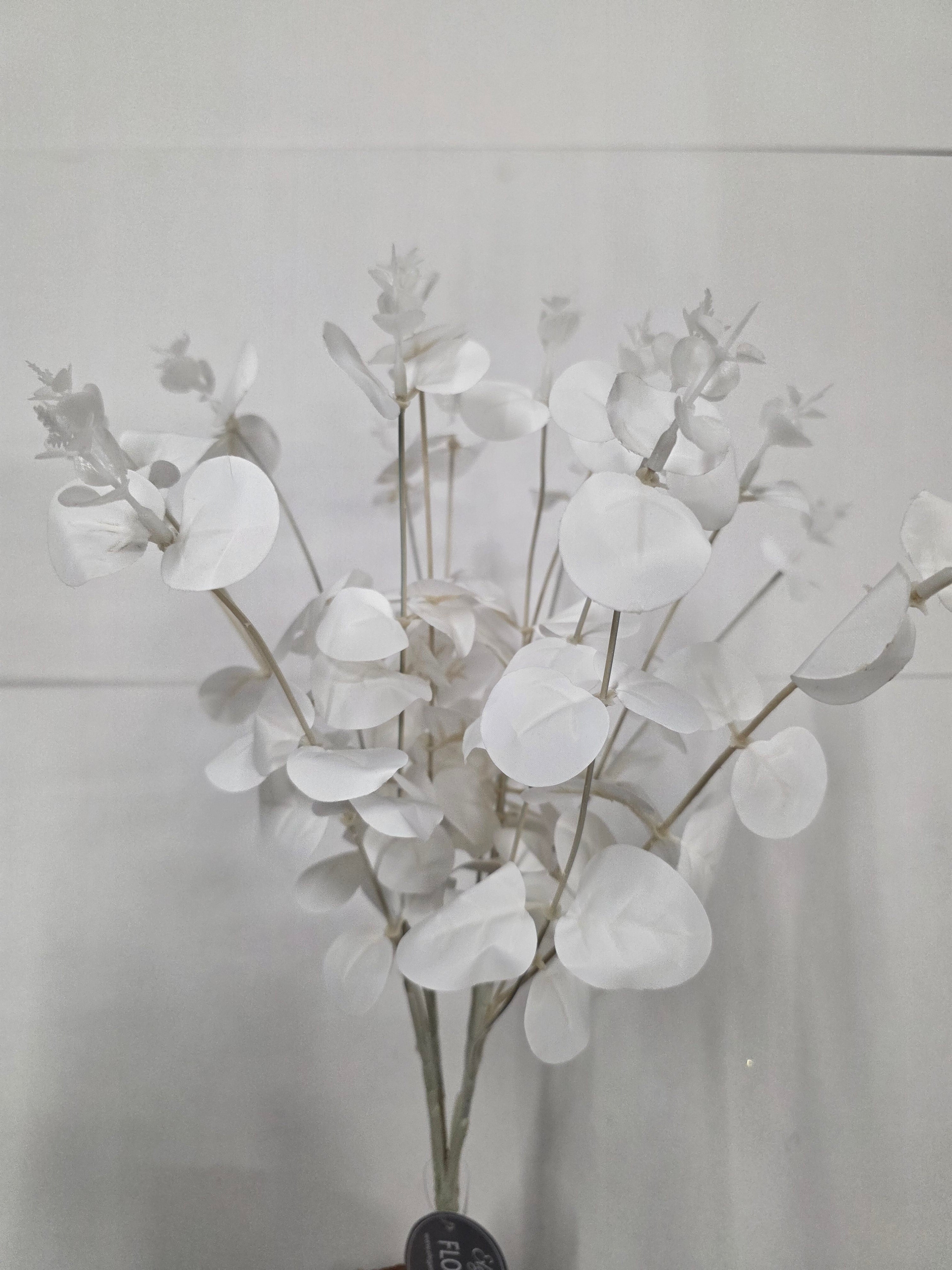 Artifical Eucalyptus Bush X16 White (PACK OF 2)
