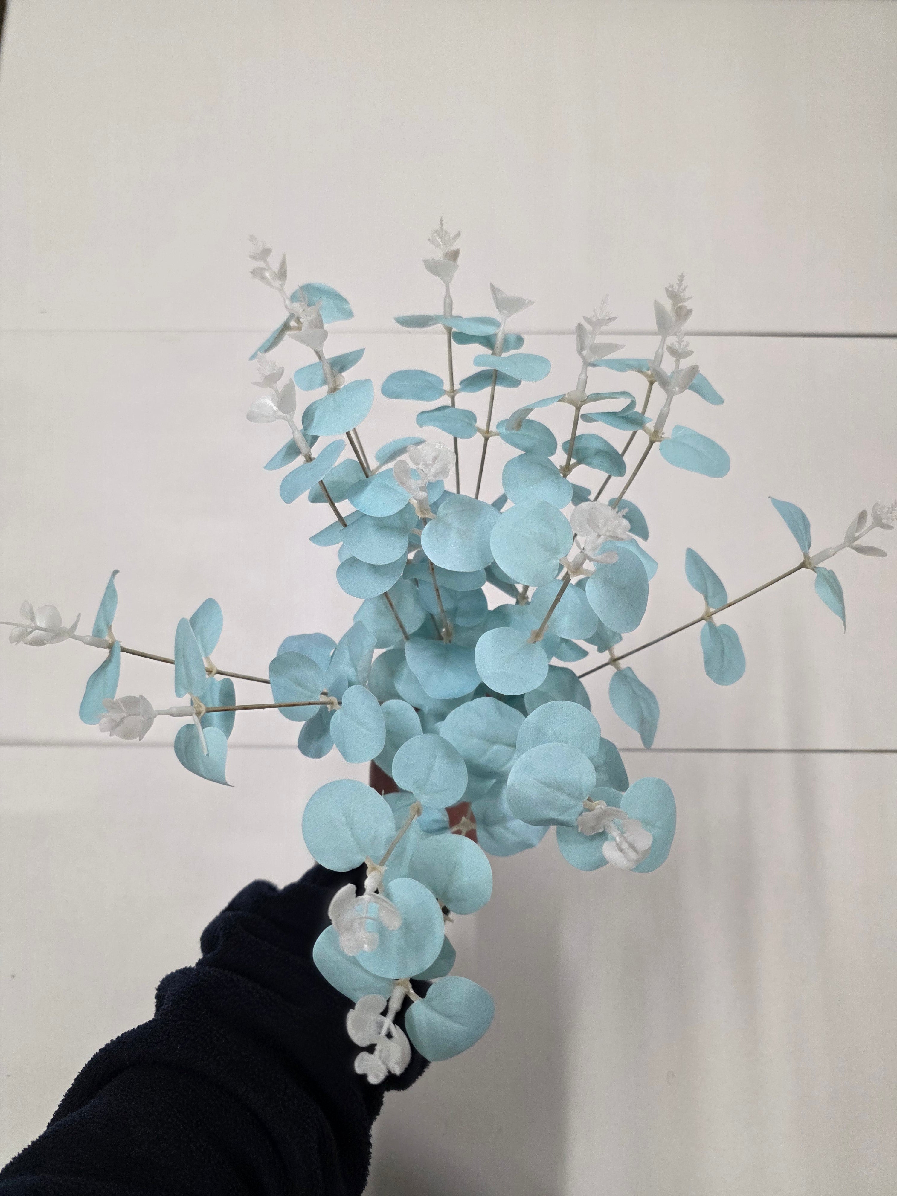 Artifical Eucalyptus Bush X 16 Blue (PACK OF 2)