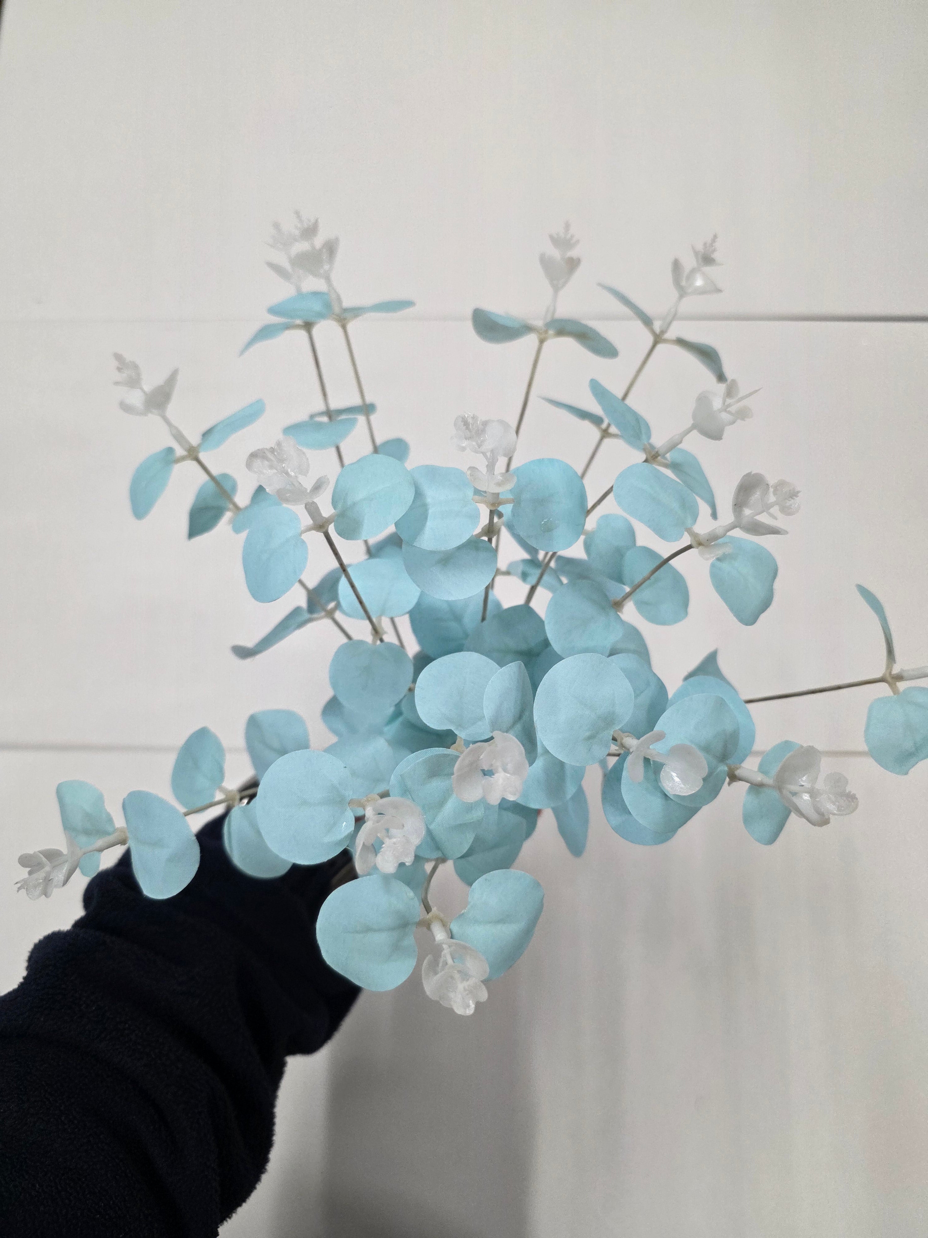 Artifical Eucalyptus Bush X 16 Blue (PACK OF 2)