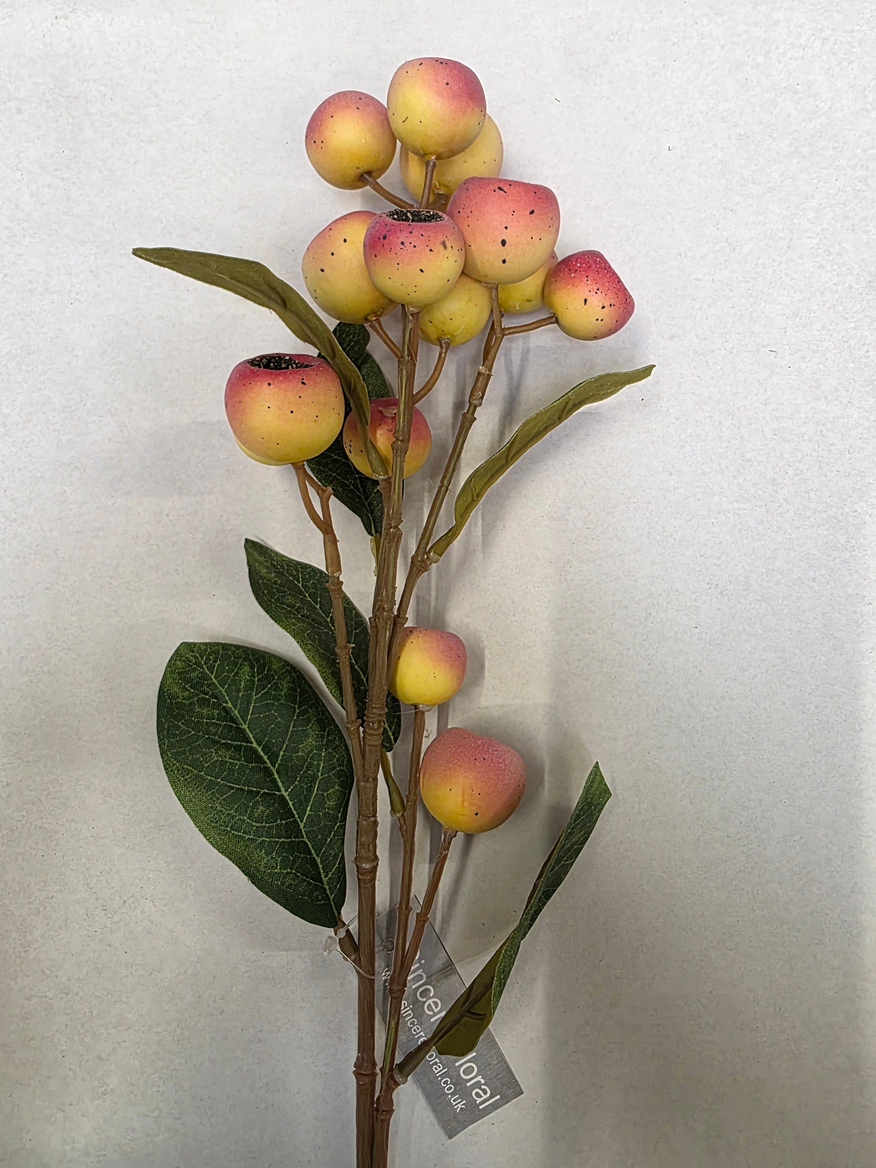 Artificial Rosehip Peach Spray X 14 63cm (pack of 2)
