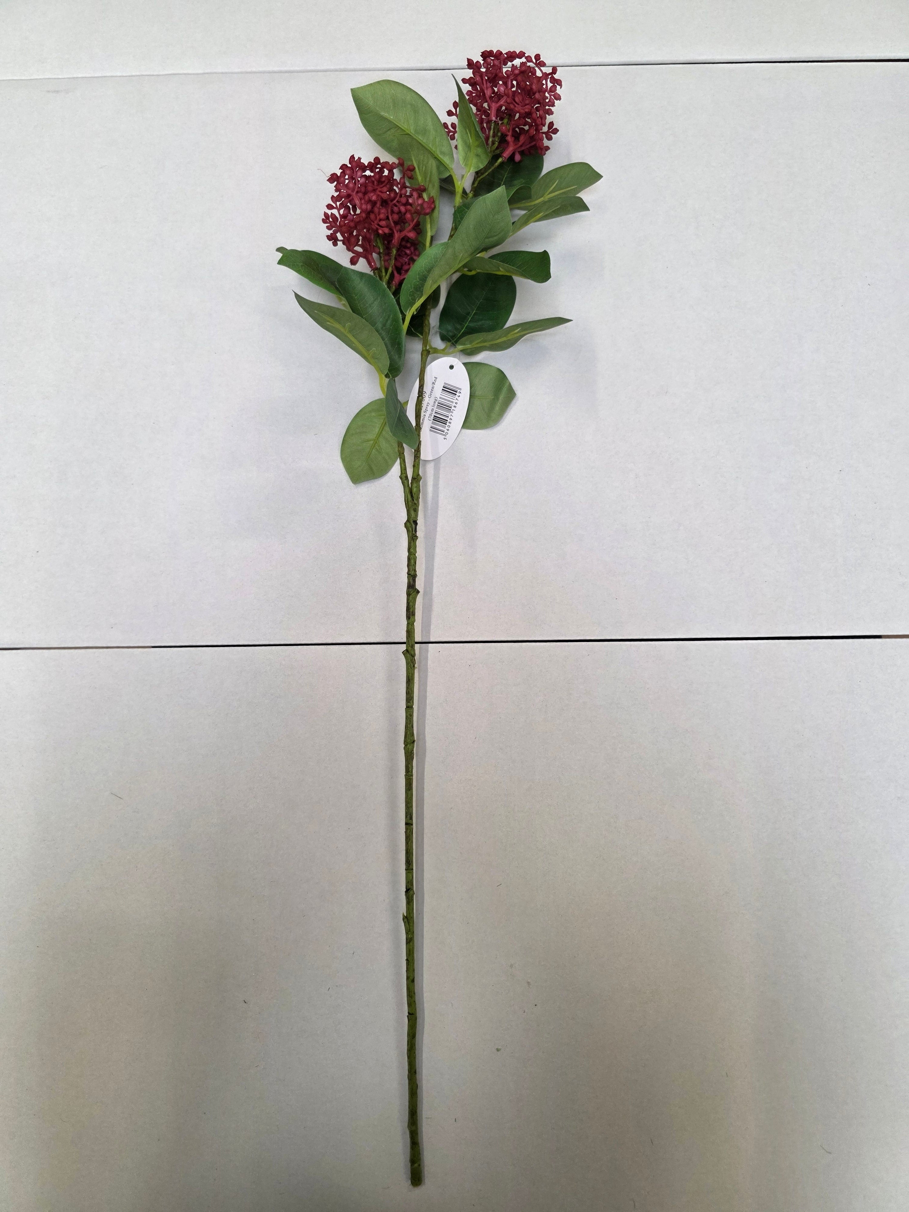 Artificial Skimmia Spray Green Red (PACK OF 3)