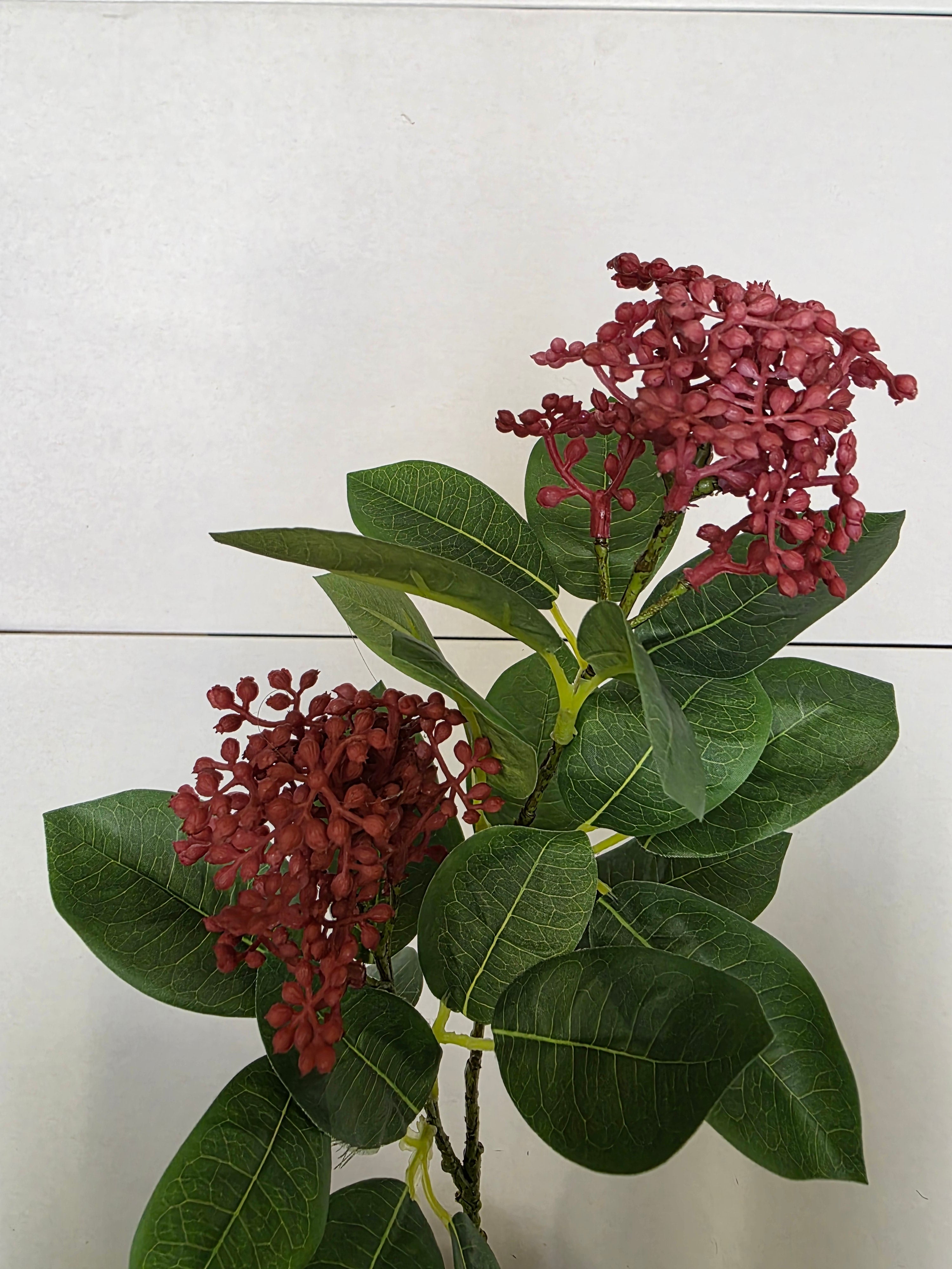 Artificial Skimmia Spray Green Red (PACK OF 3)
