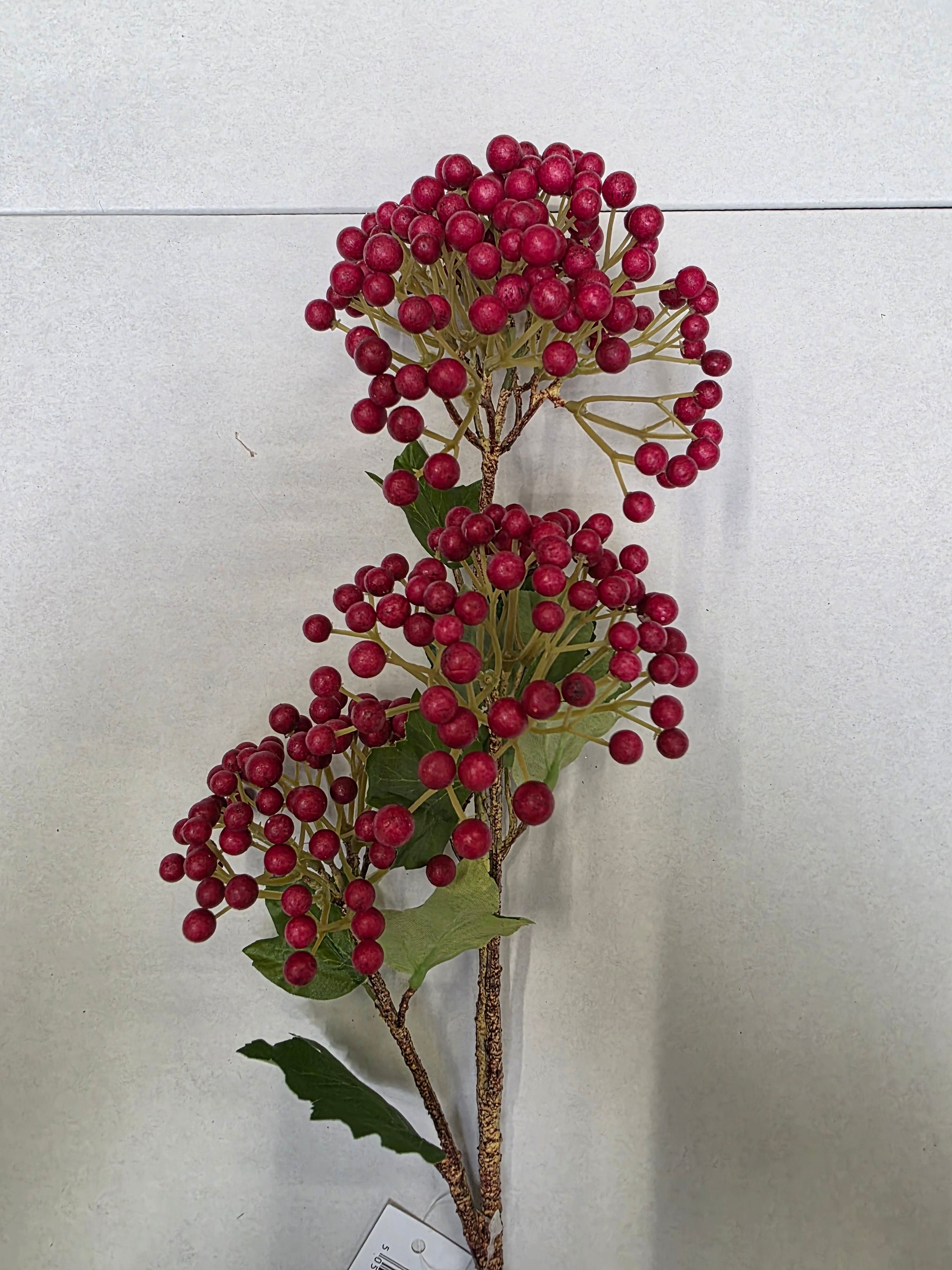 Artificial Viburnum Berry Spray Red 66cm