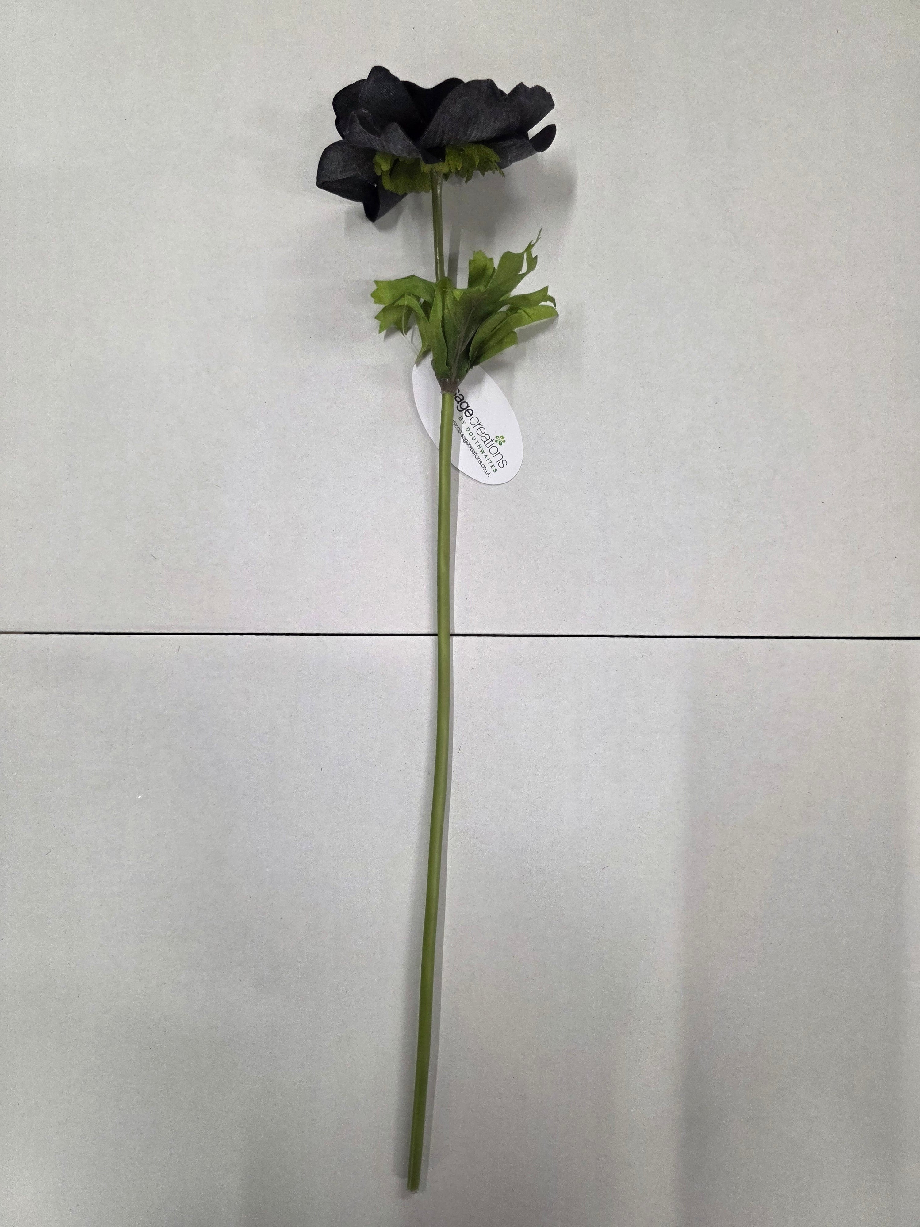Artificial Anemone Black Velvet 42cm (PACK OF 4)