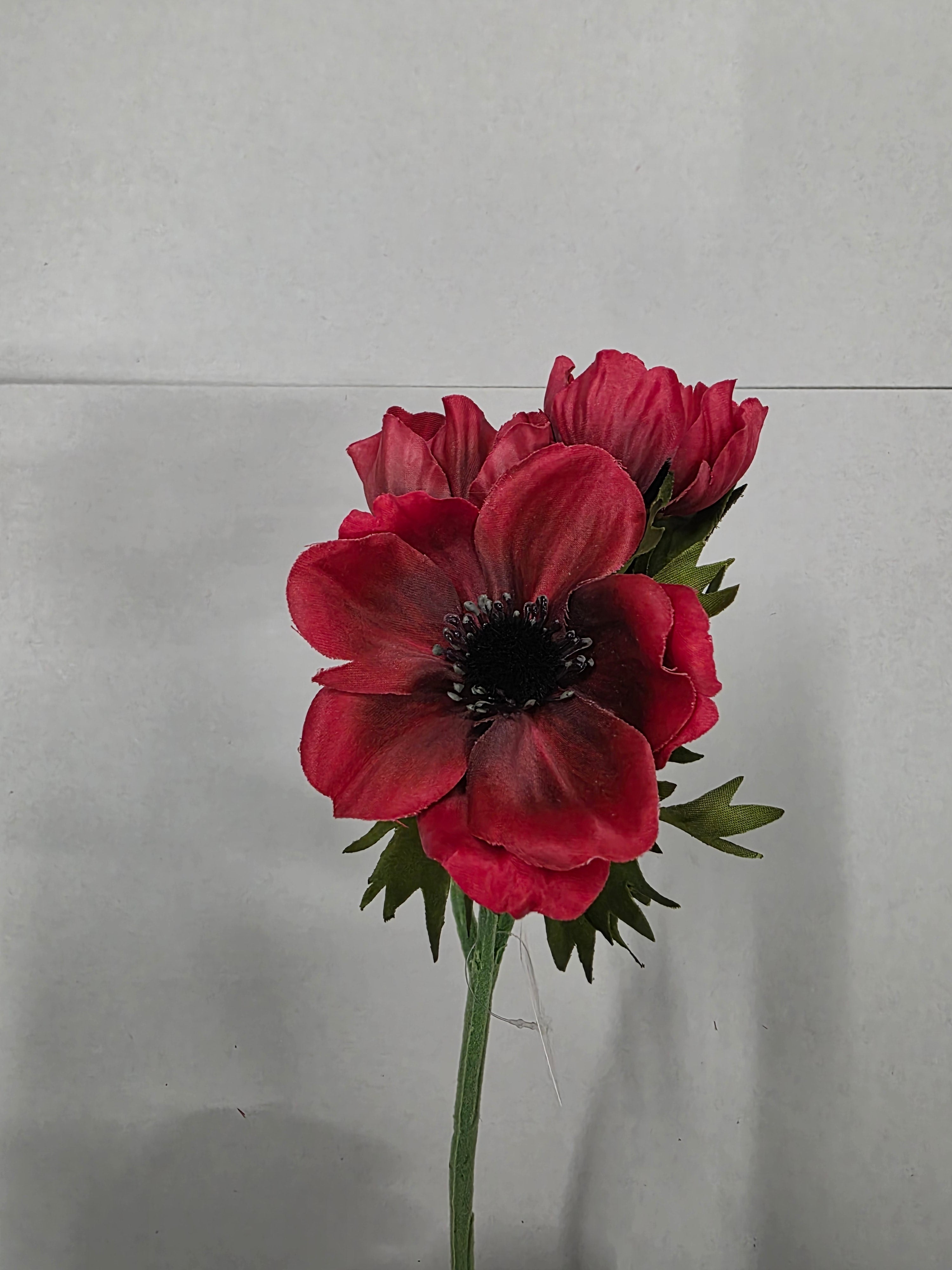Artificial Anemone Spray Red 46cm (PACK OF 3)