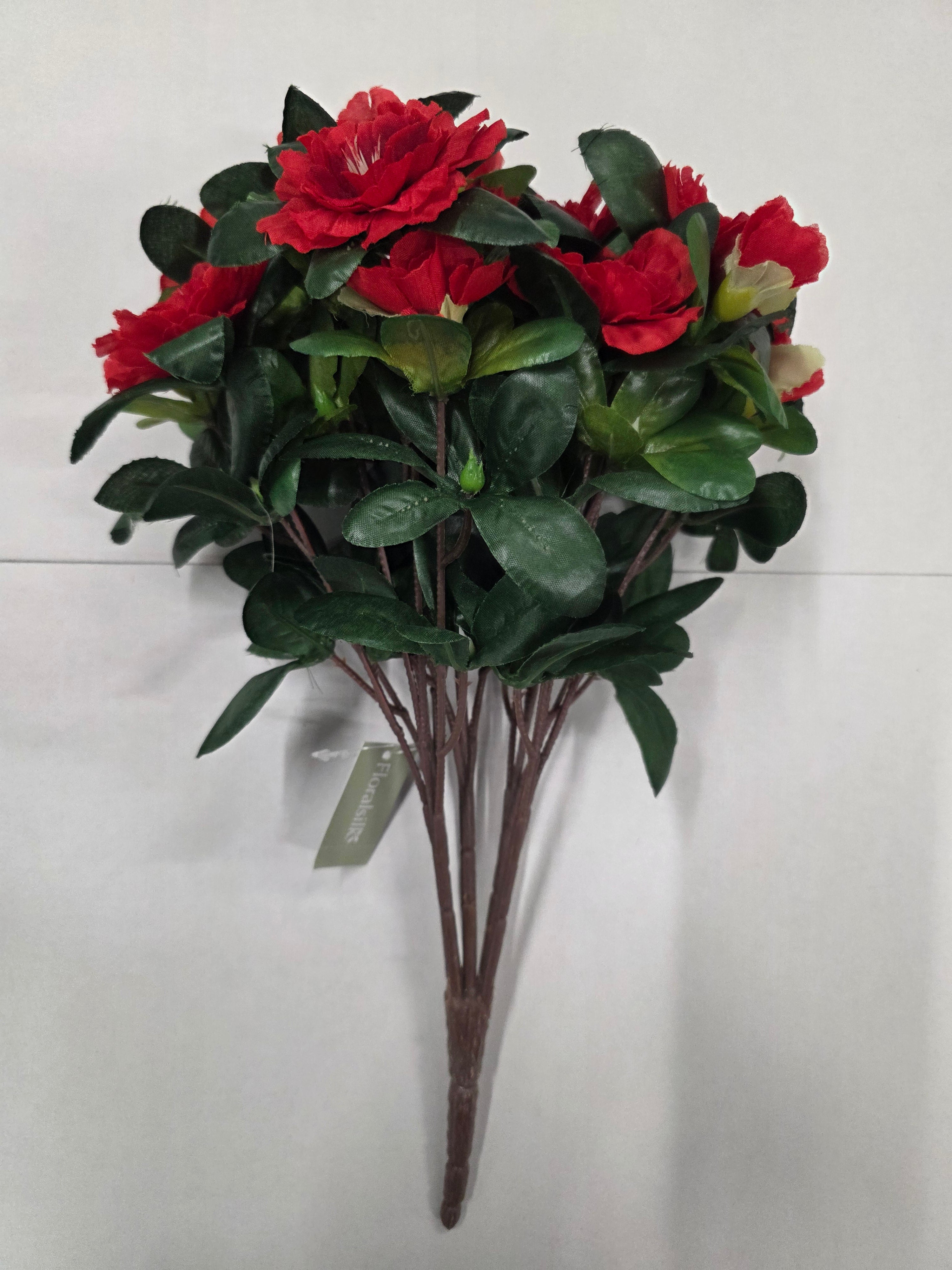 Artificial Azalea Bush Red 36cm