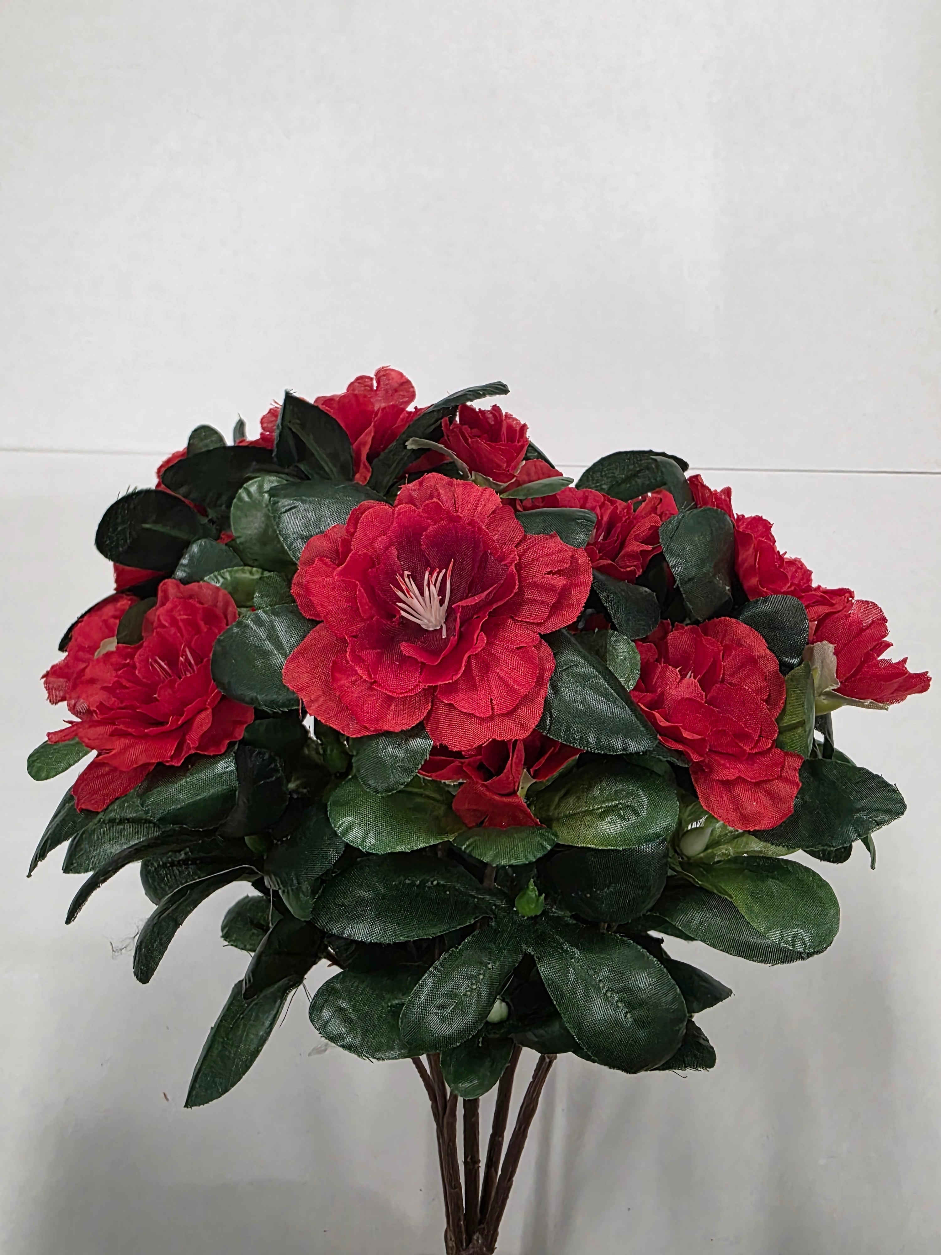 Artificial Azalea Bush Red 36cm