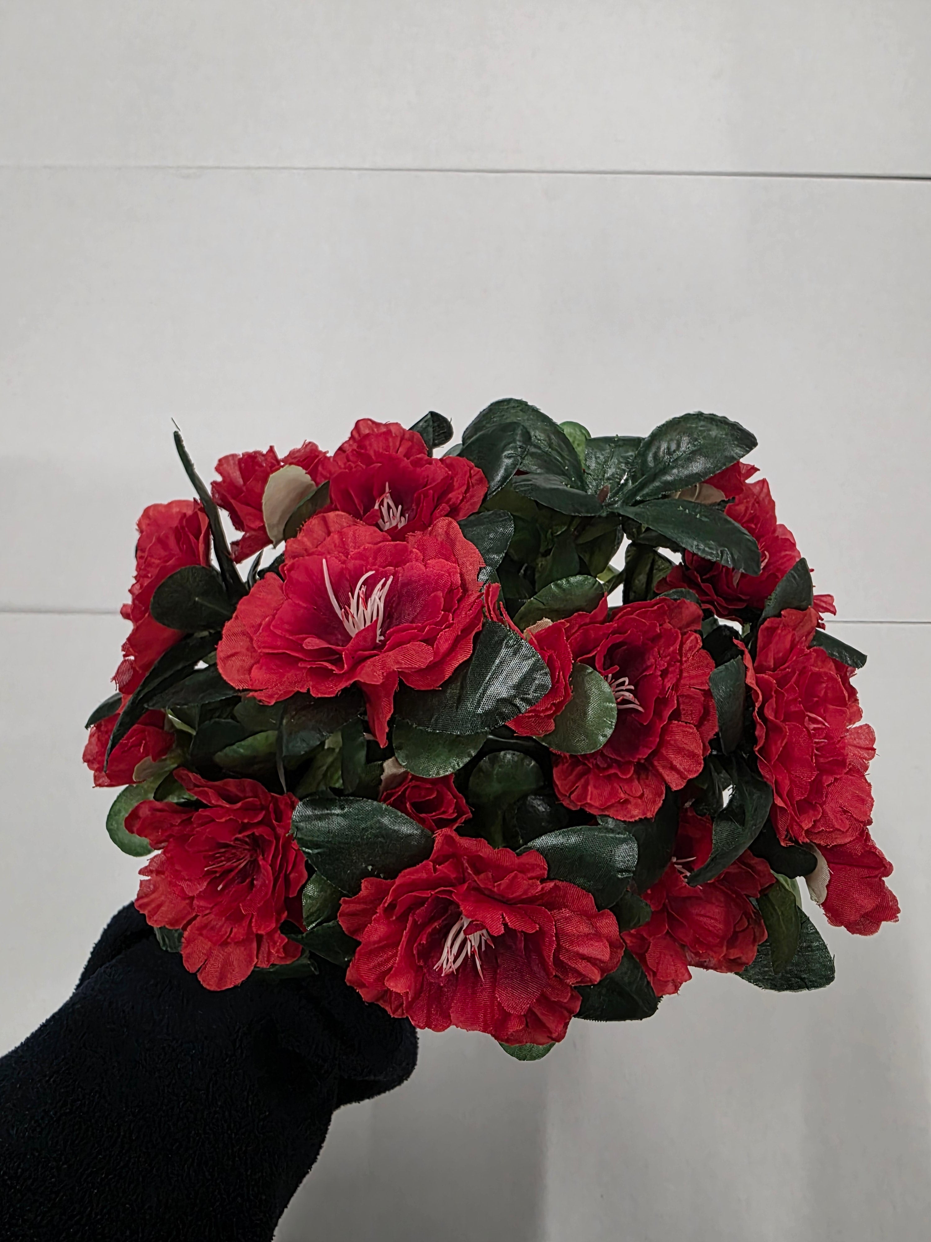 Artificial Azalea Bush Red 36cm