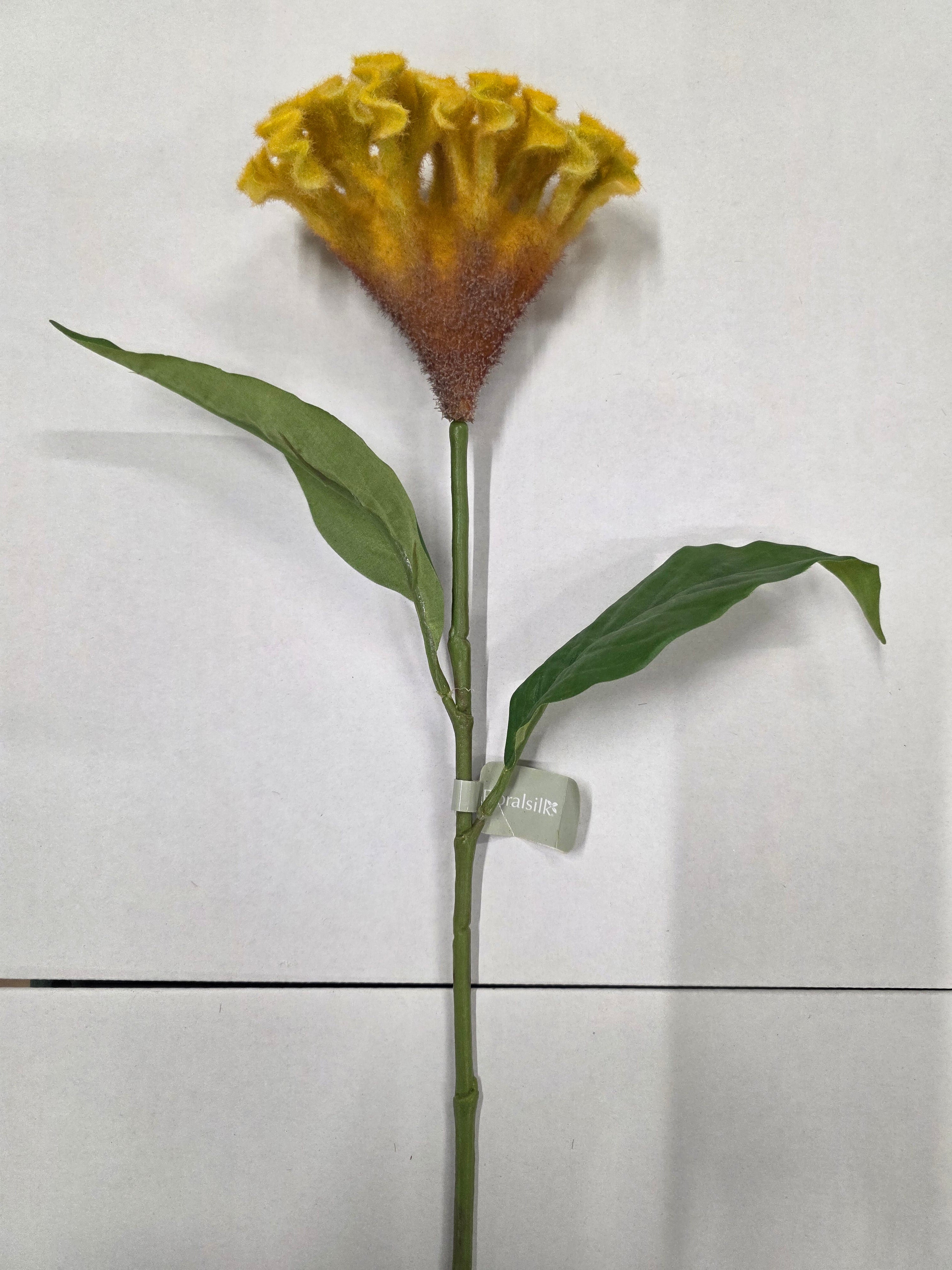 Artificial Celosia Spray Yellow 62cm (PACK OF 2)