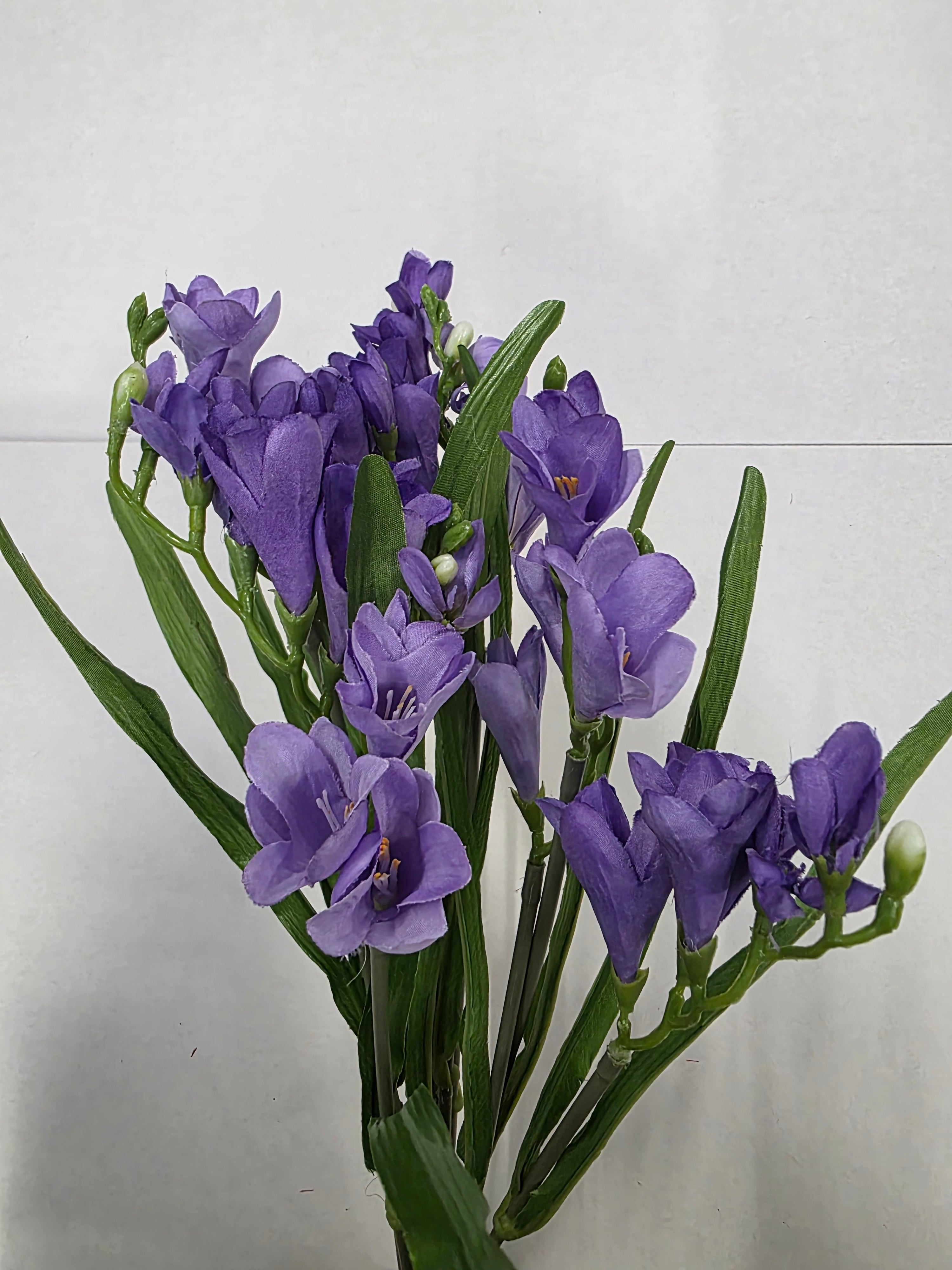 Artificial Freesia Bush Lavender Purple