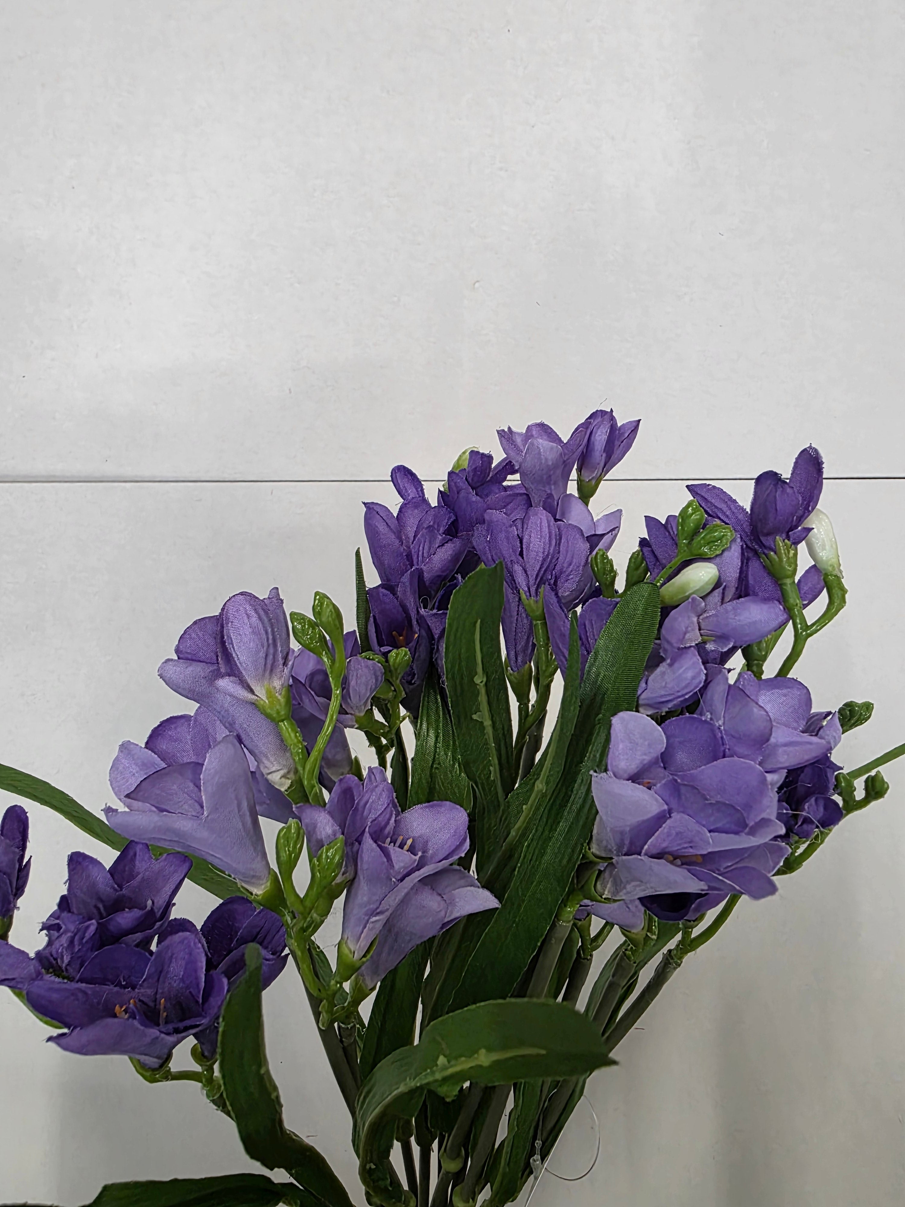 Artificial Freesia Bush Lavender Purple