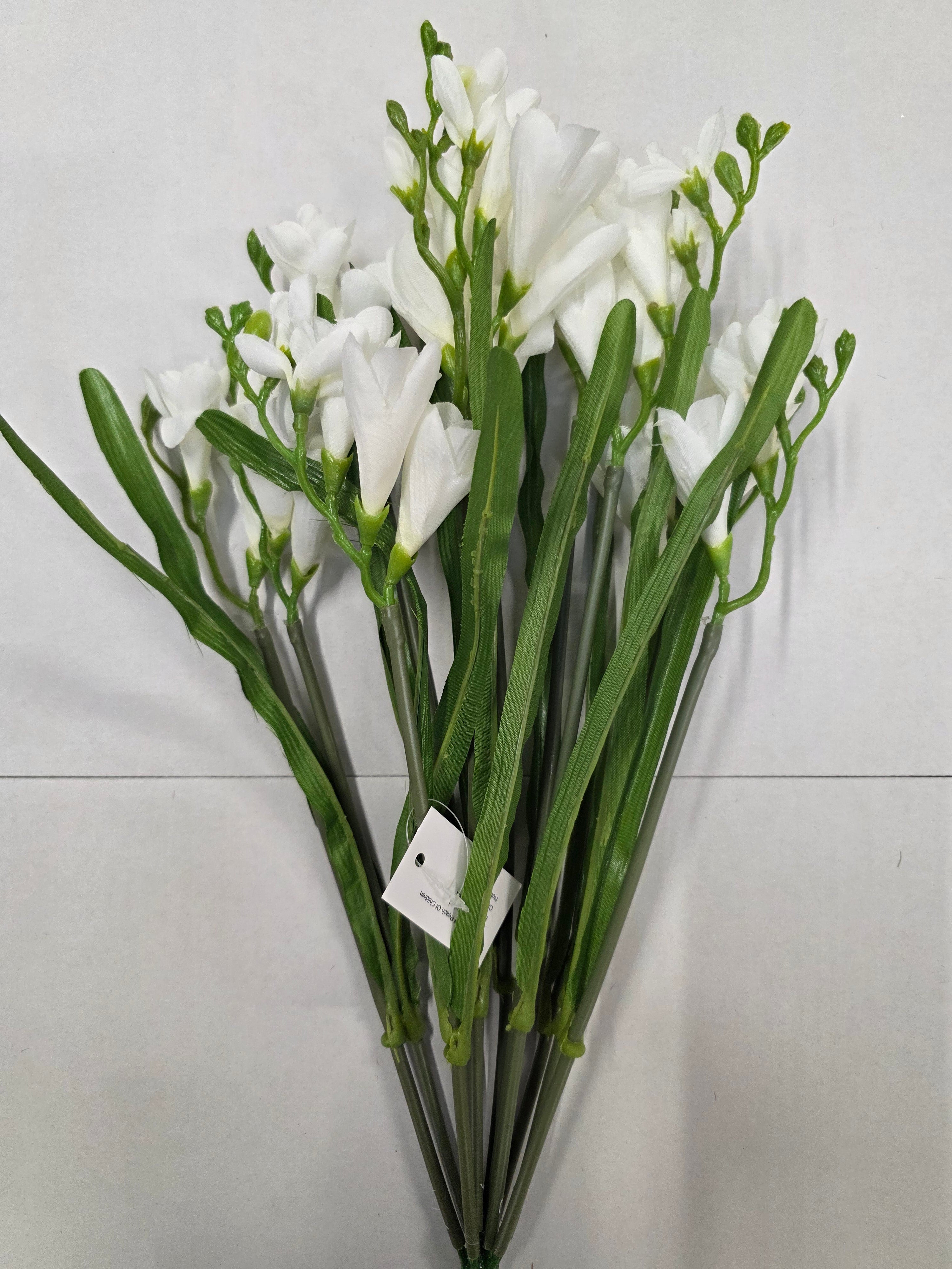 Artificial Freesia Bush White