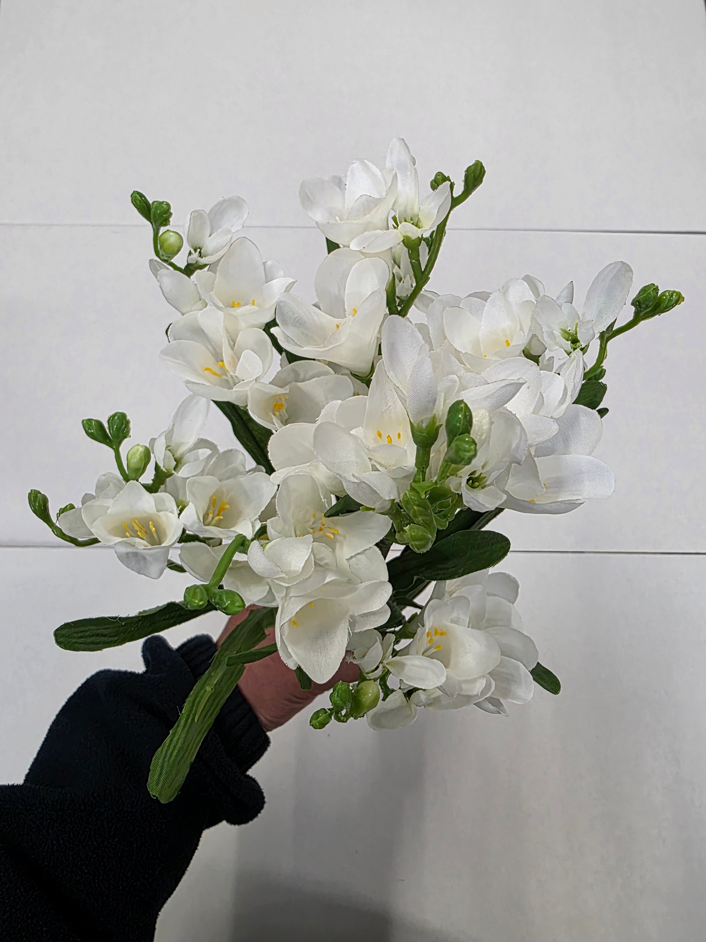 Artificial Freesia Bush White