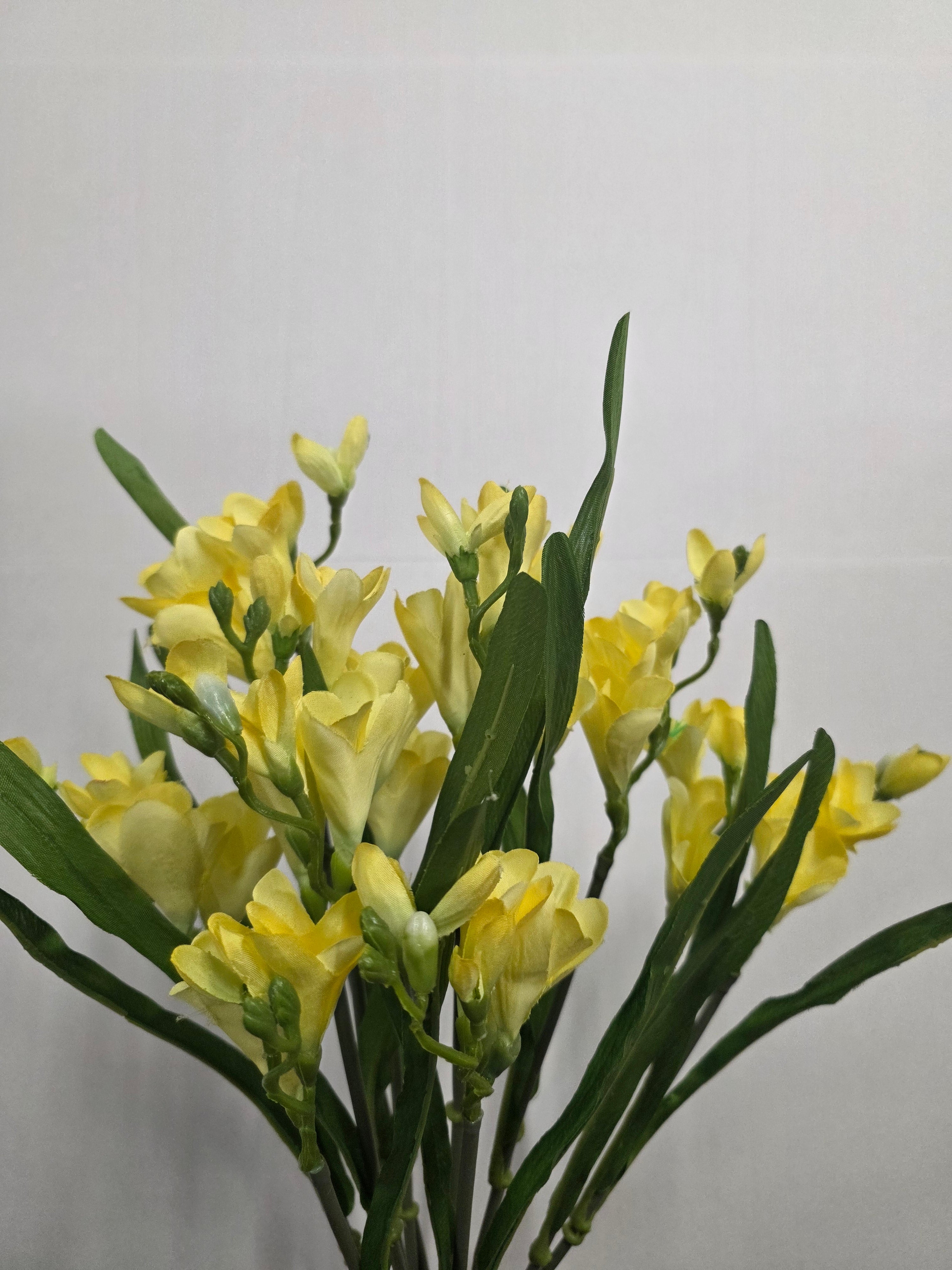 Artificial Freesia Bush Yellow
