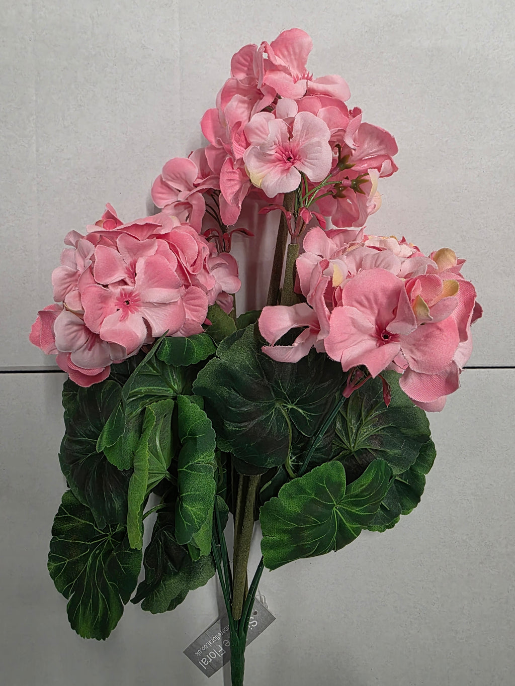 Artificial Geranium Bush Pink 47cm X9