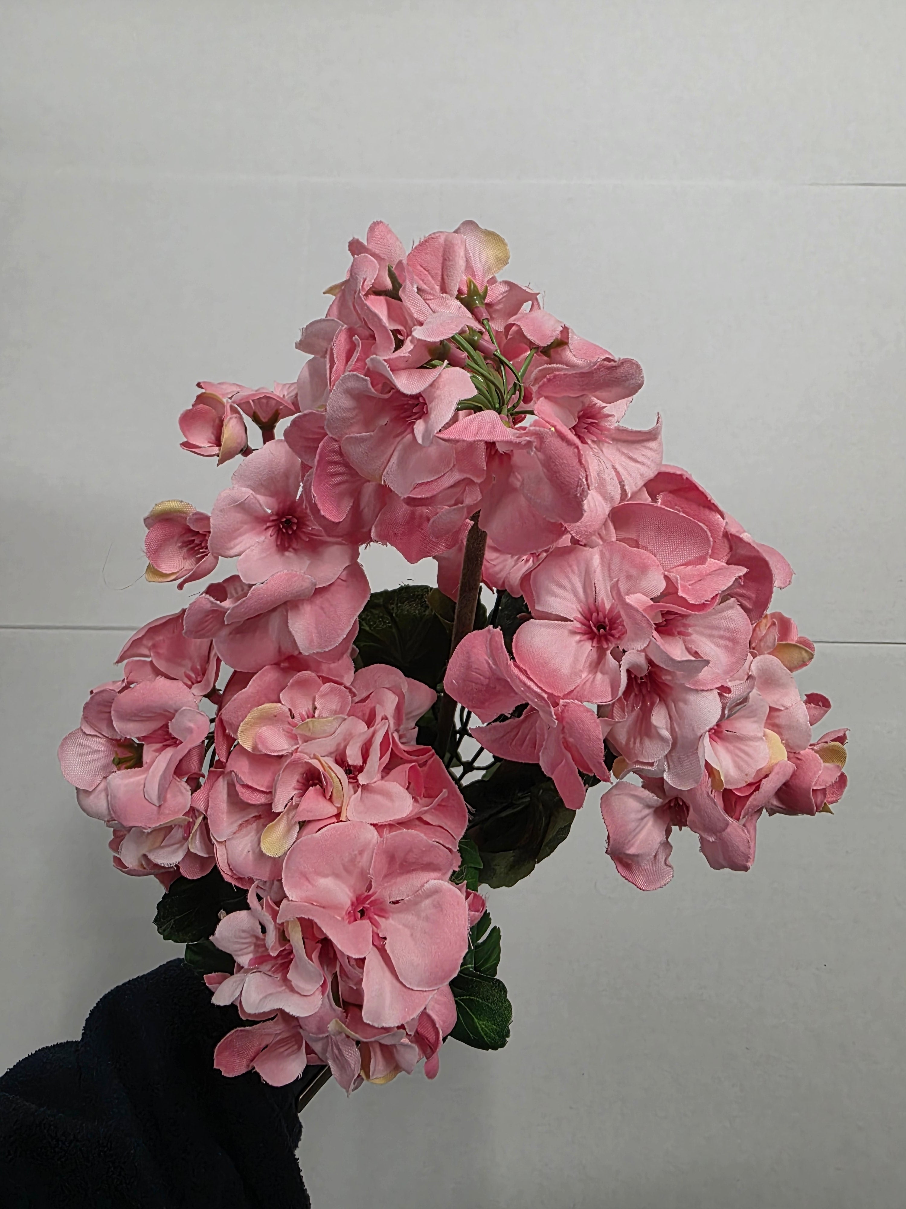 Artificial Geranium Bush Pink 47cm X9