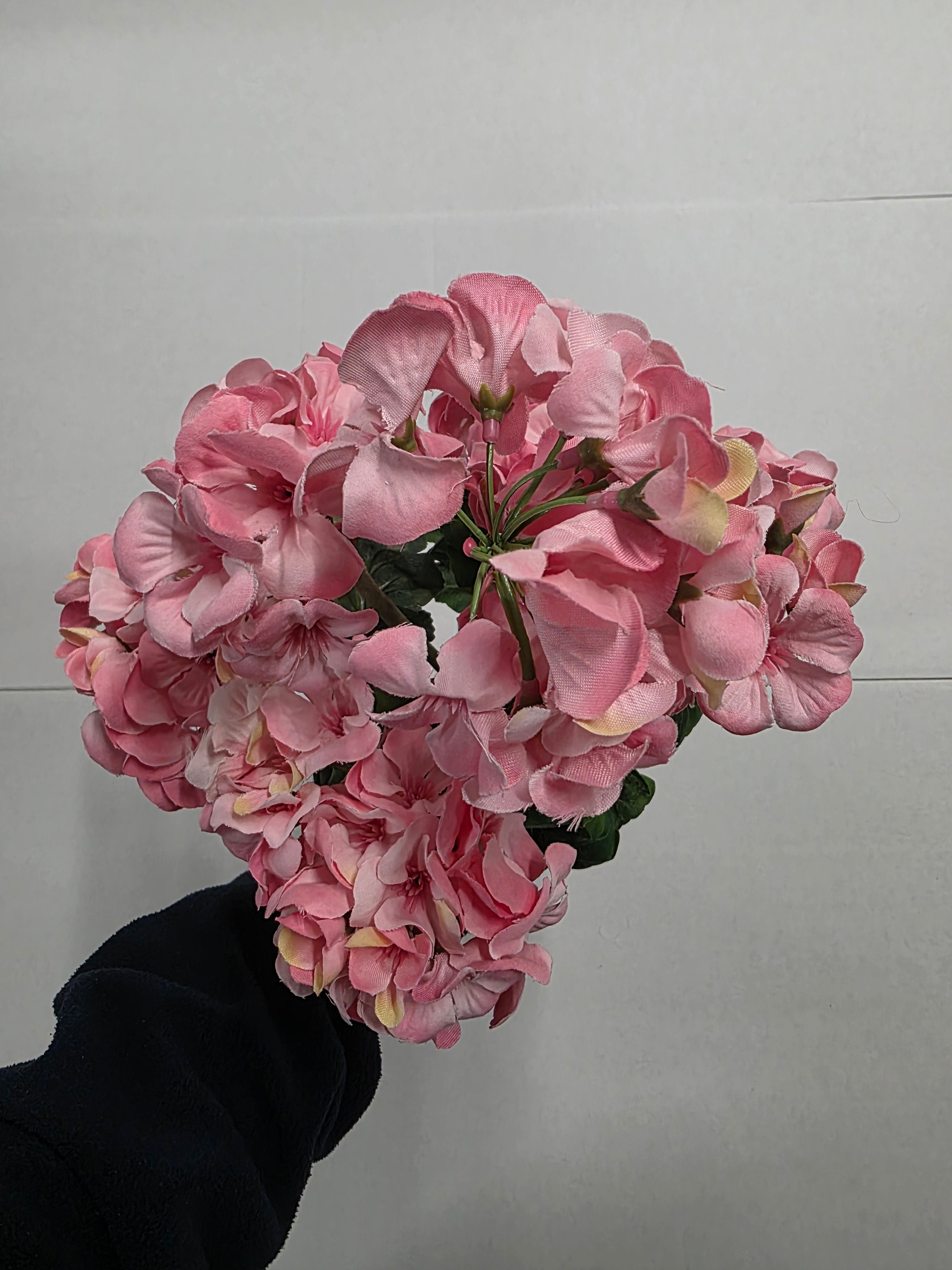 Artificial Geranium Bush Pink 47cm X9