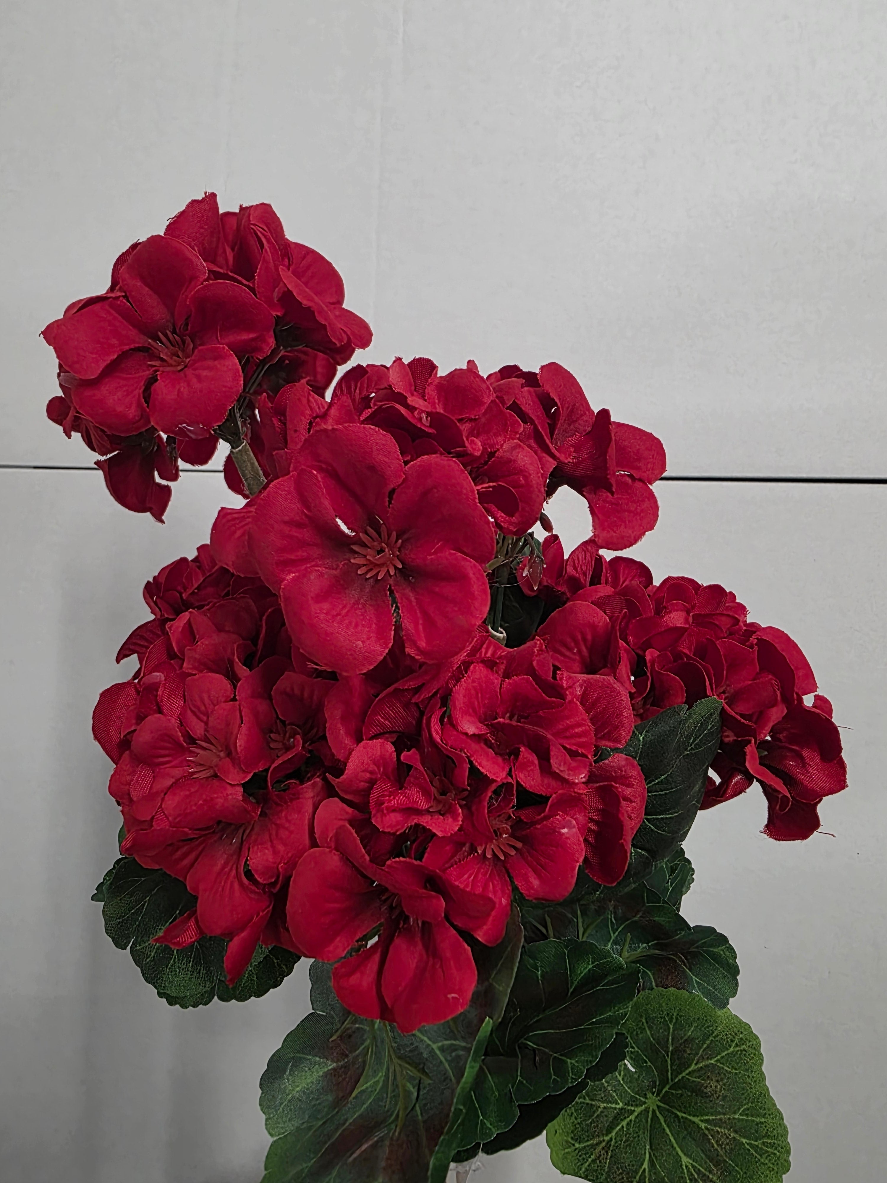 Artificial Geranium Bush Red 47cm