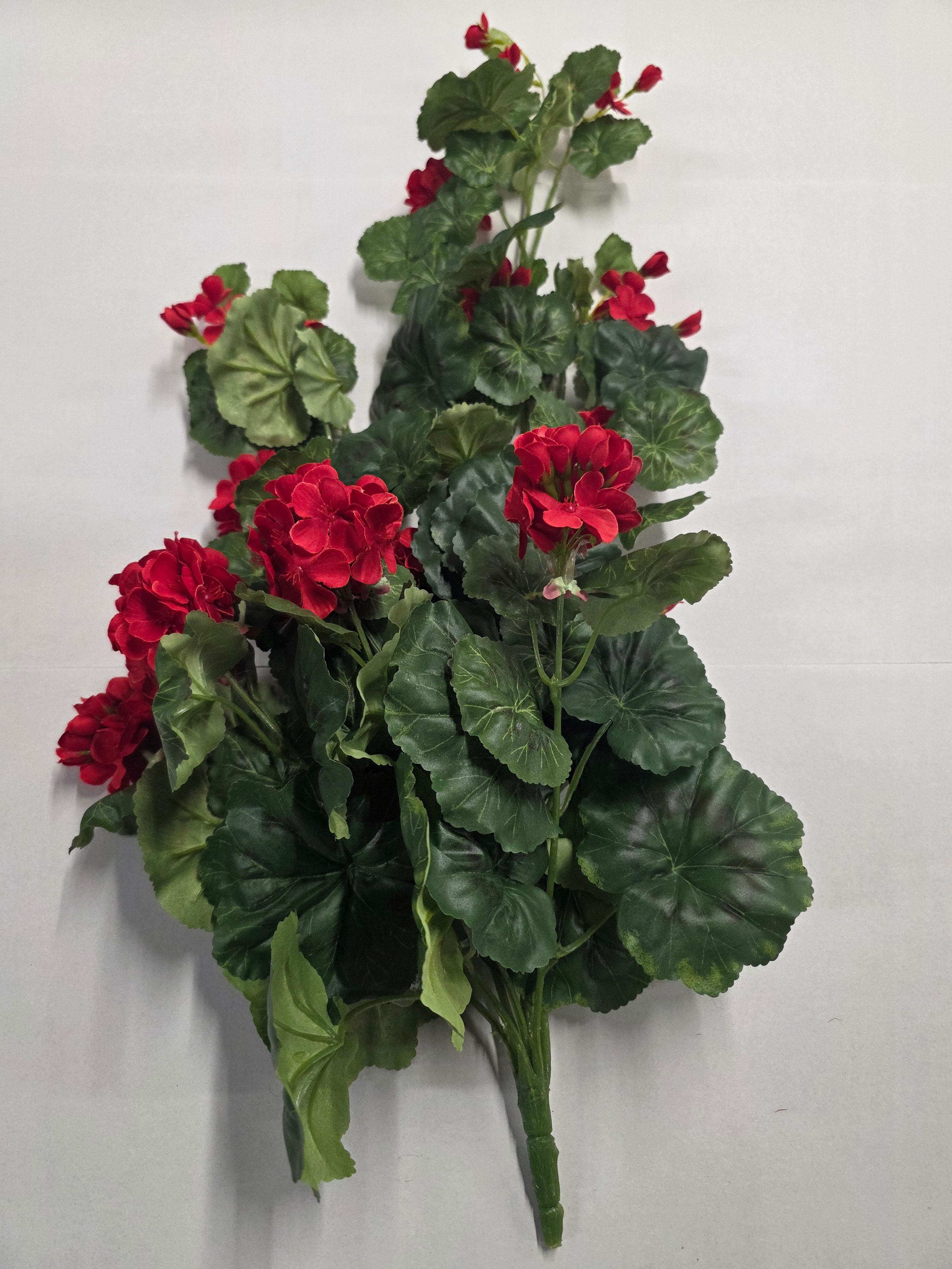 Artificial Geranium Hanging Bush Red X 7 80cm