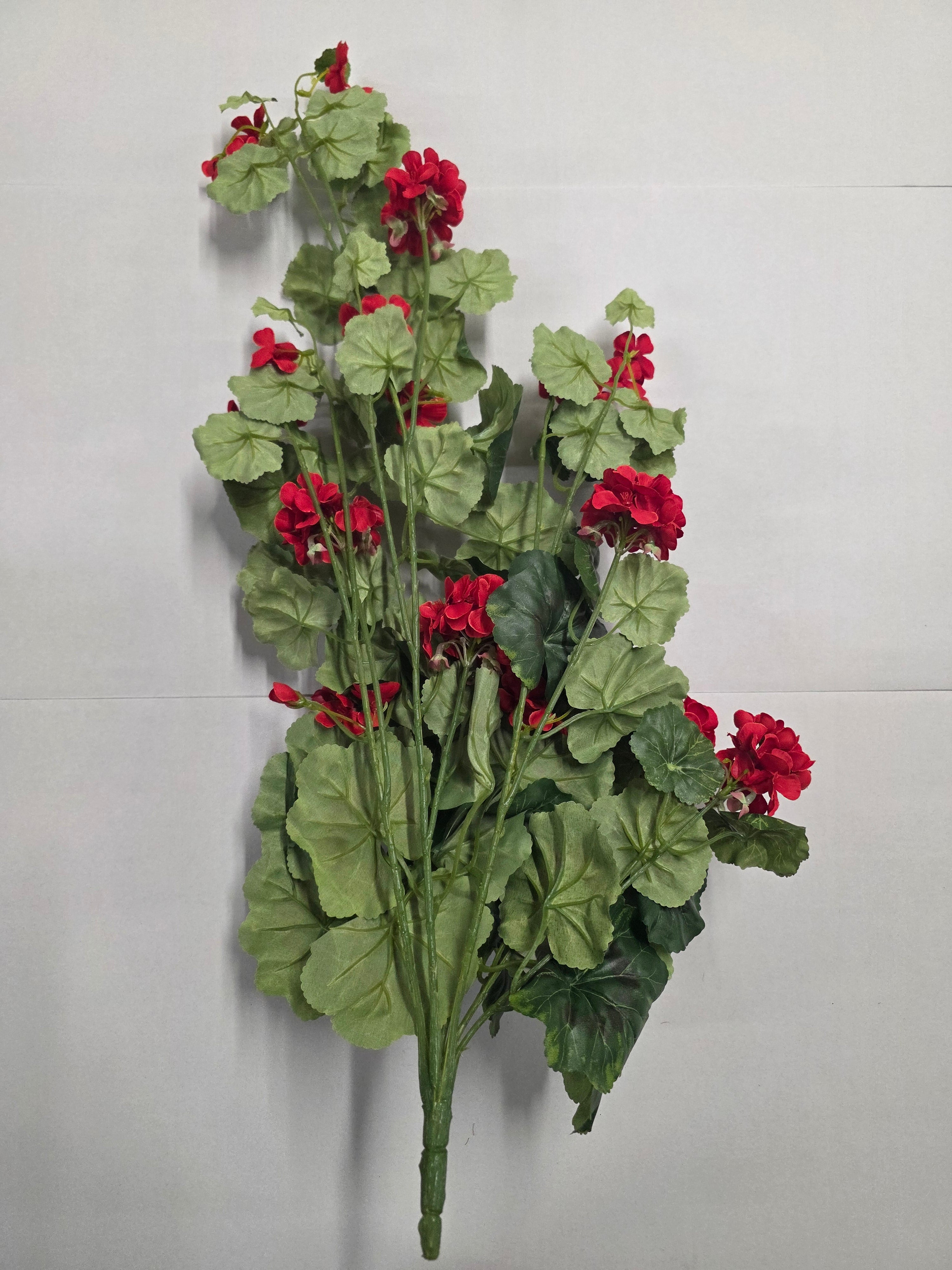 Artificial Geranium Hanging Bush Red X 7 80cm