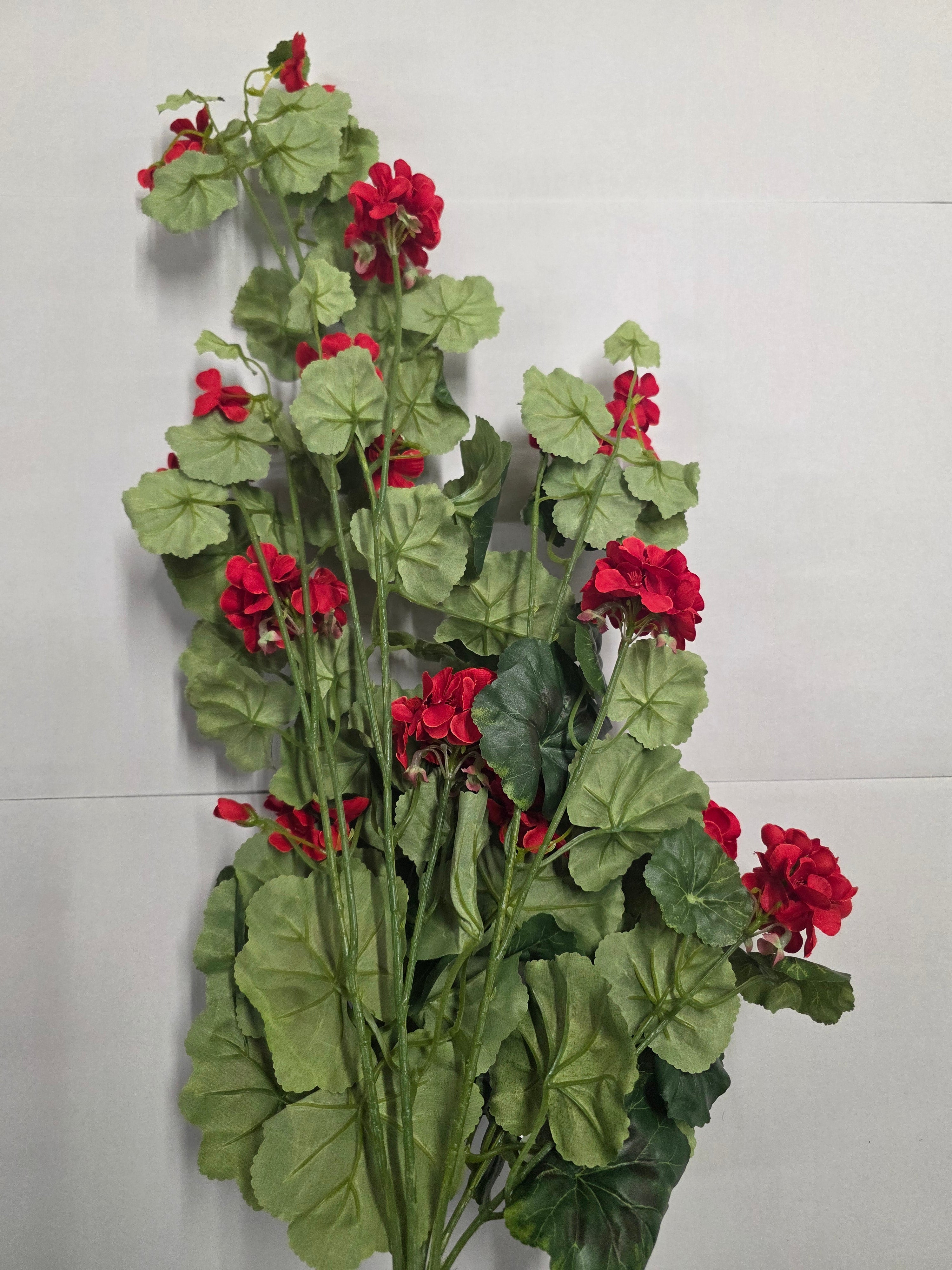 Artificial Geranium Hanging Bush Red X 7 80cm