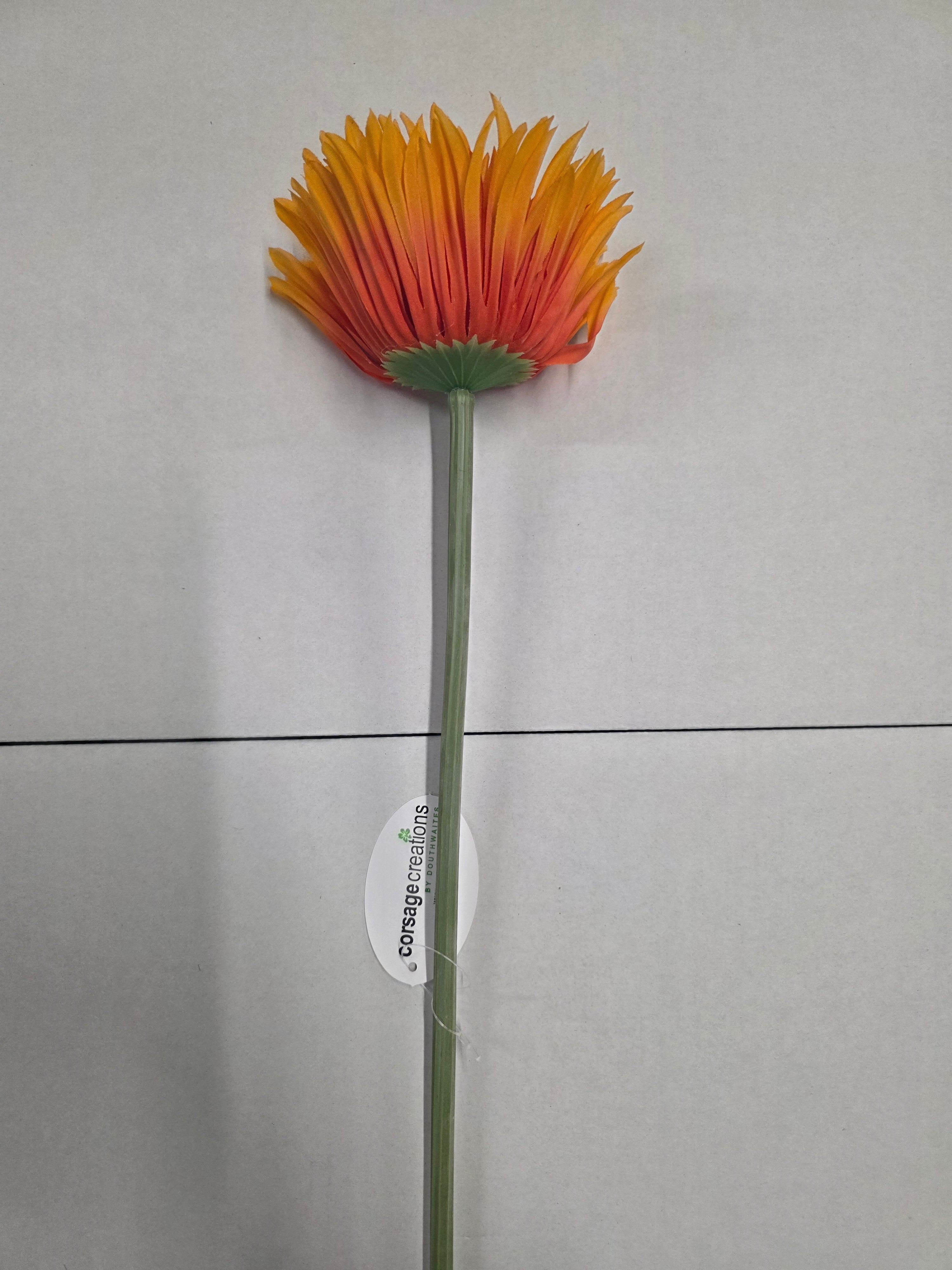 Artificial Gerbera Double Orange PACK OF 2)